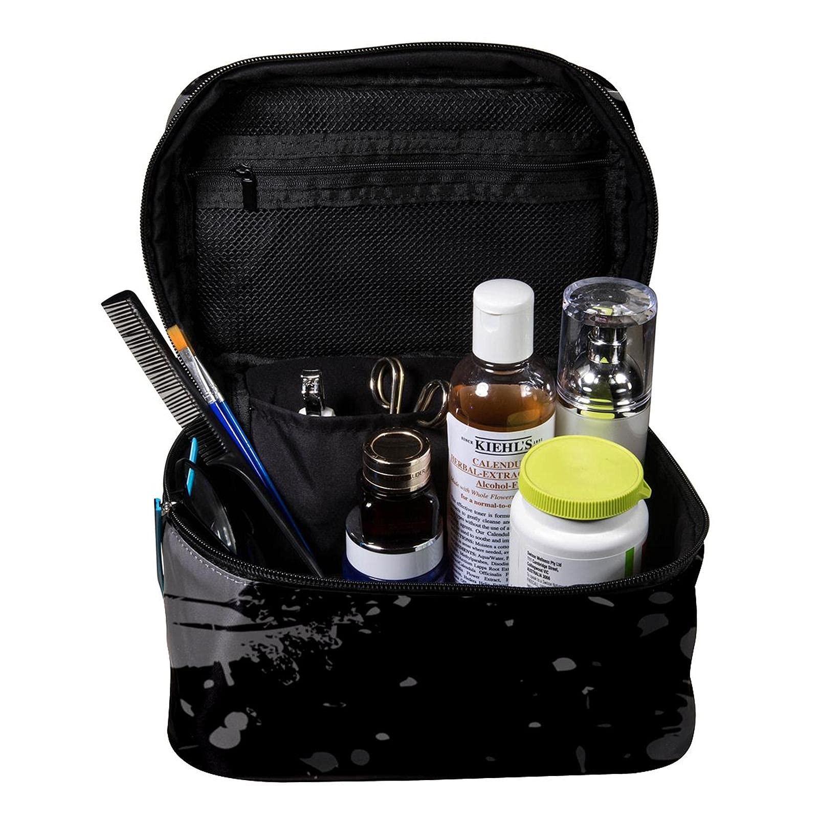 Grunge Style Large Football Soccer Travel Makeup Bag - Waterproof Cosmetic Organizer with Zipper for Women & Girls - Perfect for Gym, Sports, Travel & Daily Use