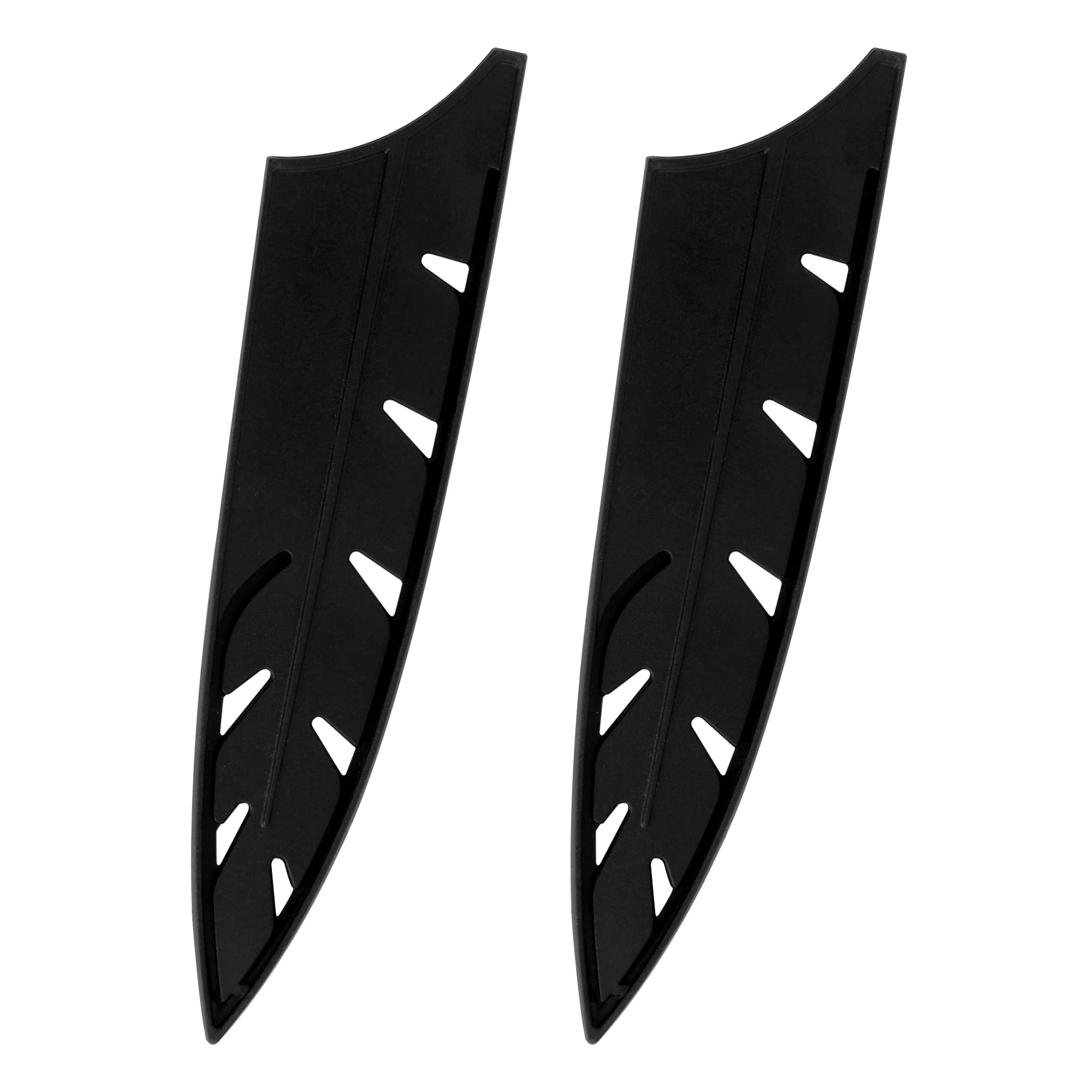 XYJ 2-Piece Universal Knife Cover Set - Safety Blade Guards for Chef & Kitchen Knives (Fits 8'' Knives) - Black Edge Protector Sleeves for Safe Storage & Organization | Ideal for Home Kitchens, Restaurants & Food Prep