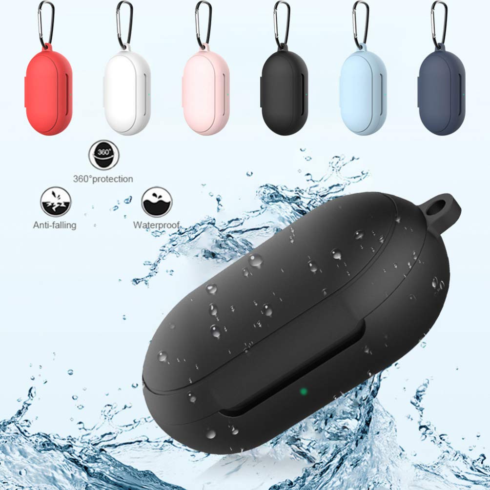 Samsung Buds Plus Case Cover - 2 Pack Shockproof Silicone Protective Skin for Galaxy Buds Plus with Keychain (Black & White) - Perfect for Travel, Gym & Daily Protection