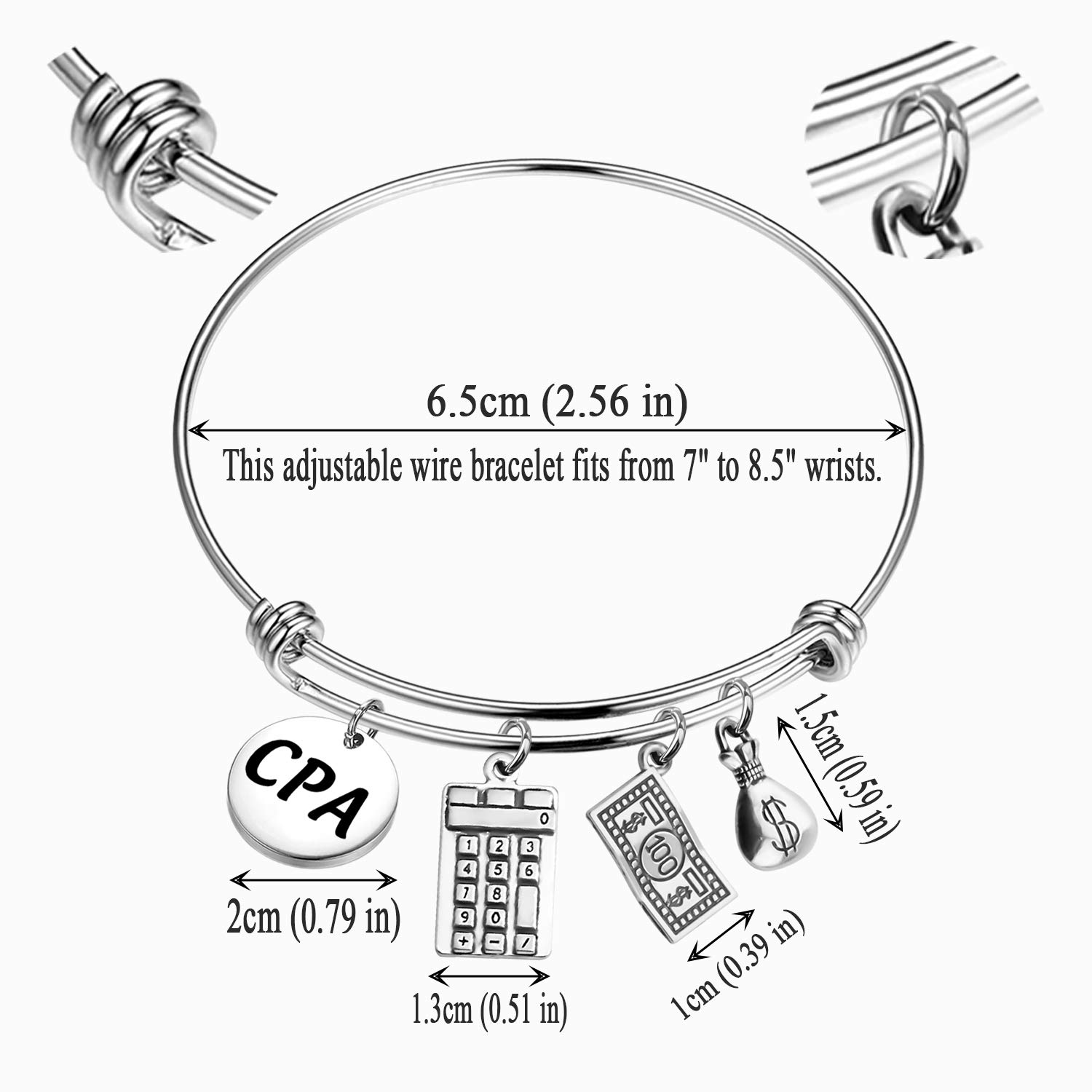 MYOSPARK CPA Accountant Bracelet - Elegant Calculator Charm Bracelet for Accounting Professionals - Perfect CPA Graduation Gift for Women - Office Wear, Business Meetings & Accounting Events