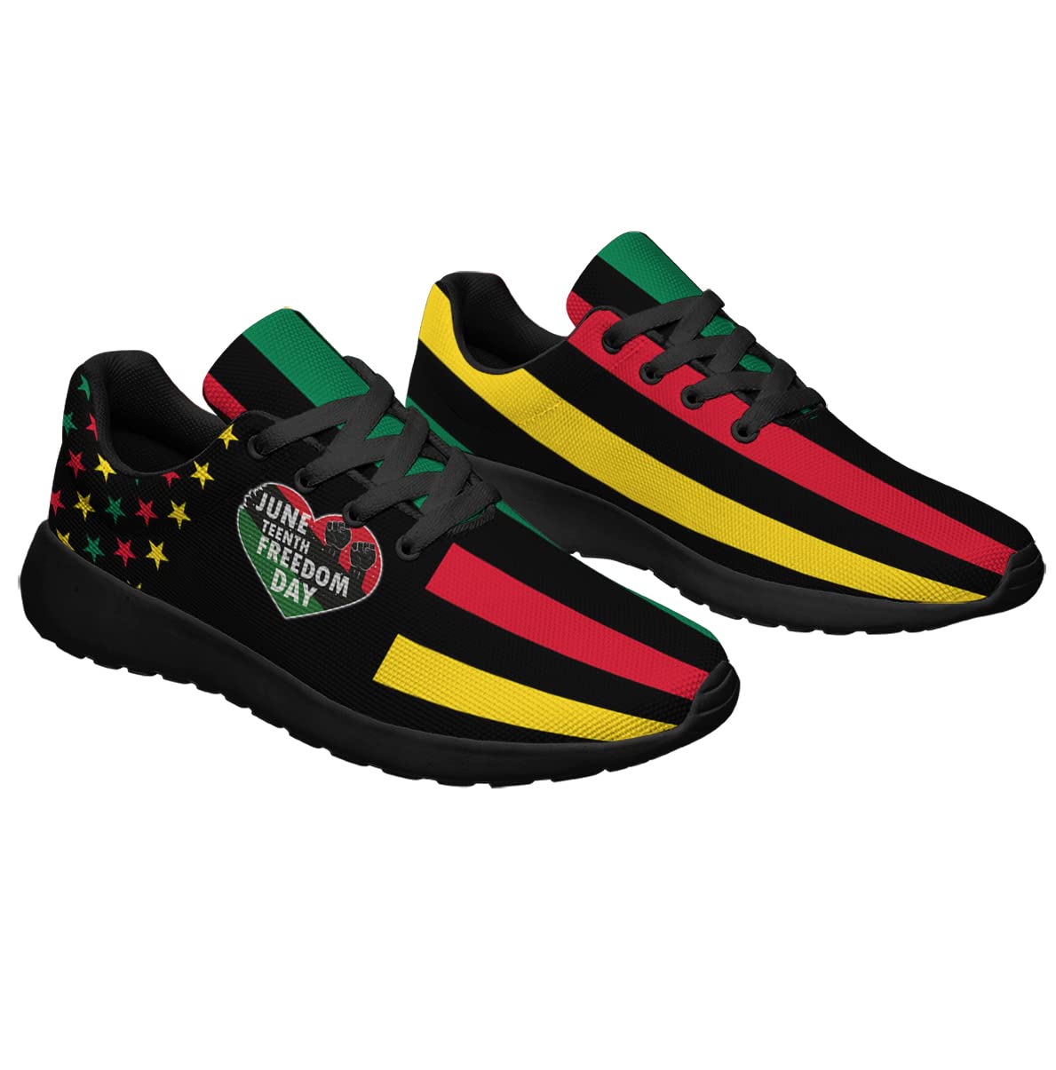 Juneteenth Freedom Day Running Sneakers for Men & Women - Commemorative African American Black History Tennis Shoes - Gift for Black Family - Perfect for Jogging, Workouts & Celebrating Juneteenth