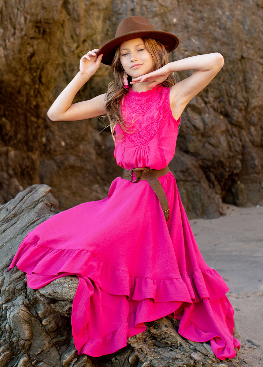 Stylish Sena Skirt in Fuchsia Pink - Perfect for Summer Outfits, Beach Vacations & Casual Wear