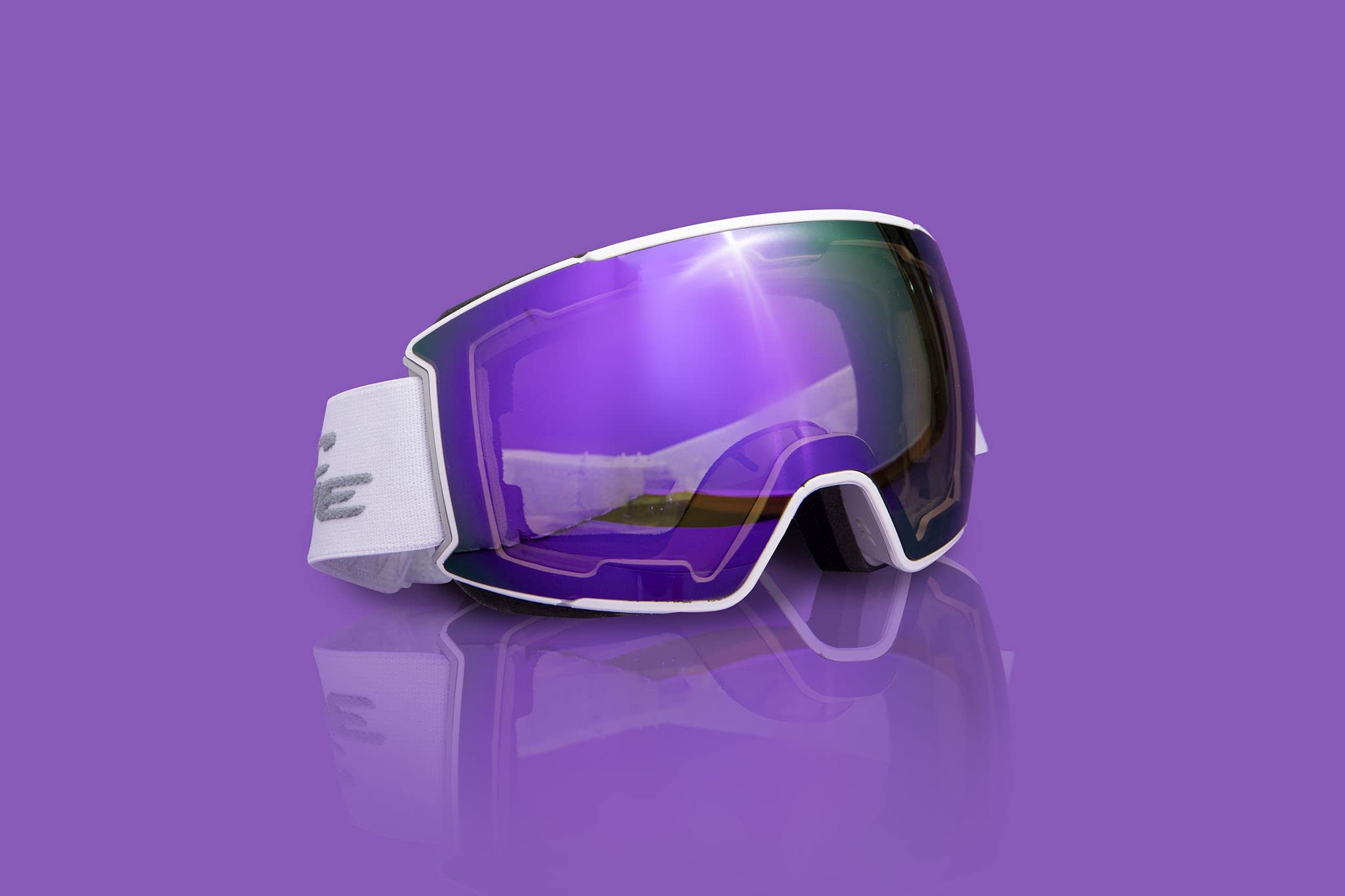 Optic Nerve 2022 Premium & Affordable Ski Goggles - Wolf Creek Edition with Matte Grey Frame, Purple Zaio Mirror & Yellow Lens for Enhanced Visibility on Slopes | Perfect for Skiing, Snowboarding & Winter Sports