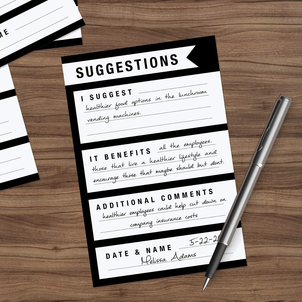 100-Pack SBLABELS Suggestion Cards for Workplace Feedback & Improvement - 4