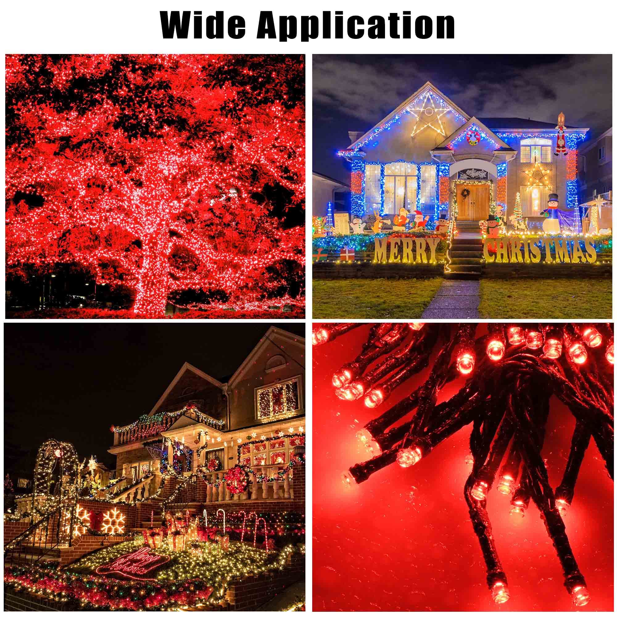 Yescom 8Pcs 36FT 100 LED Solar String Lights - Waterproof Outdoor Christmas Lights for Garden, Tree, Yard, Wedding & Party Decorations | Perfect for Holiday, Patio, Backyard & Landscape Lighting