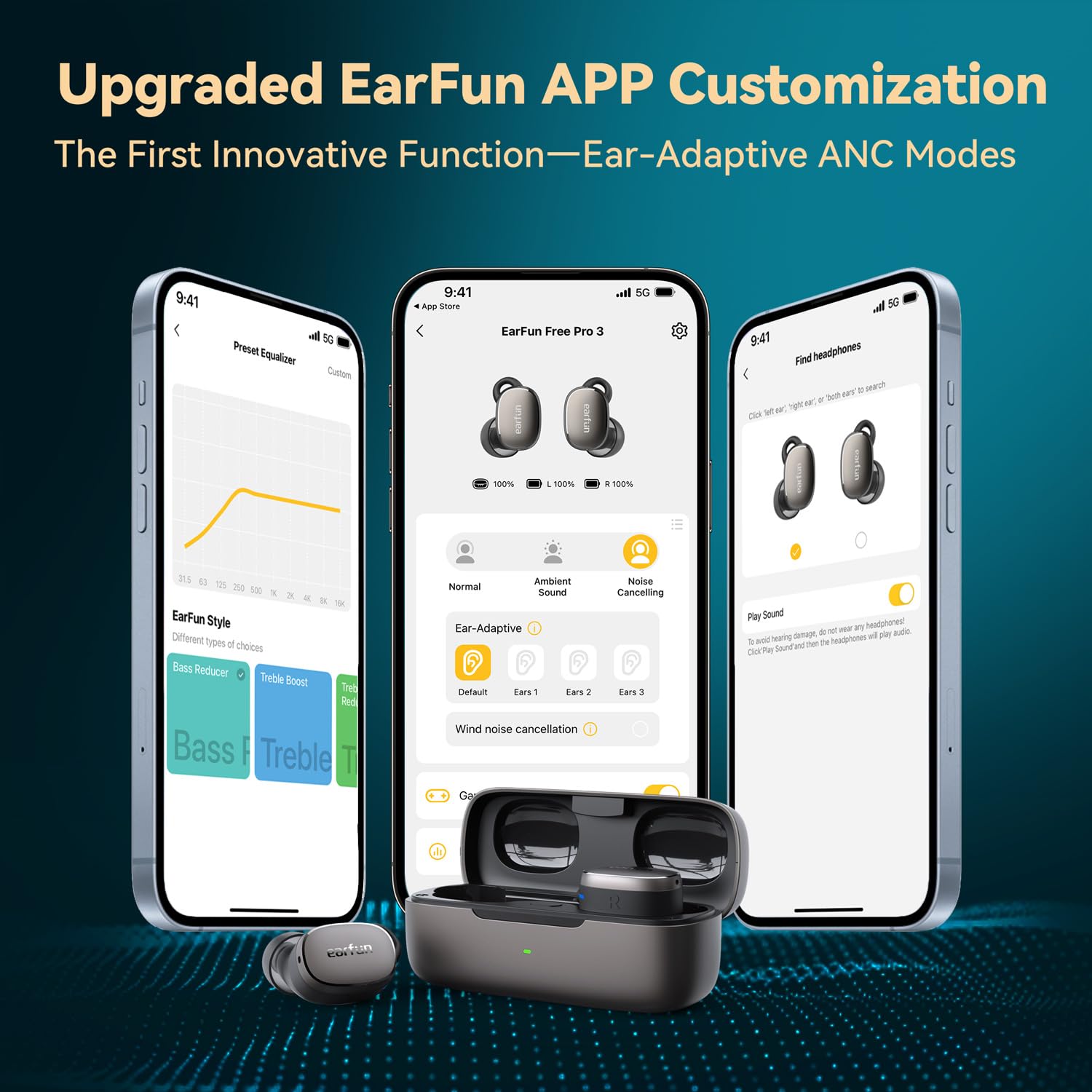 EarFun Free Pro 3 ANC Wireless Earbuds with Hi-Res Sound & aptX™ - Perfect for Travel & Work