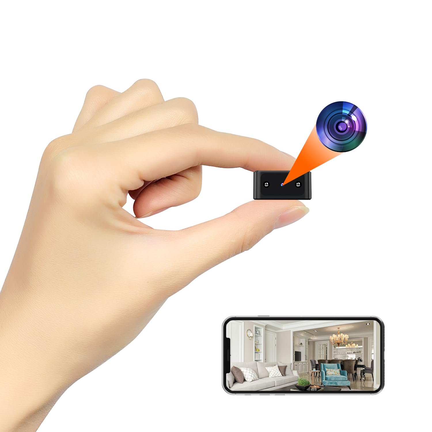 KUIYIXUE Mini Hidden Spy Camera - 1080P HD WiFi Nanny Cam for Home, Office, Baby & Pet Monitoring - Indoor Security Surveillance Camera for Covert Recording & Motion Detection