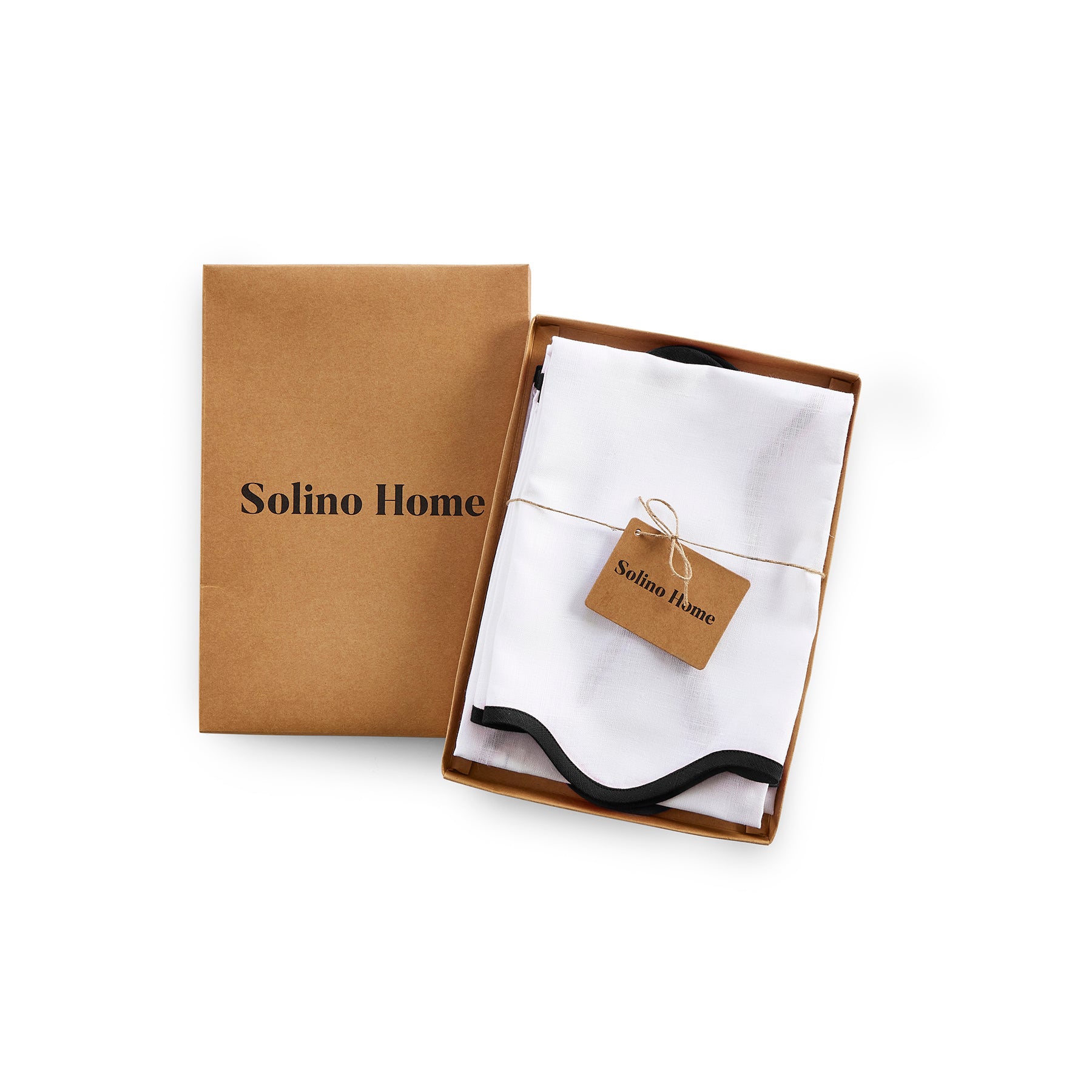Giselle Scallop Edge Napkins - Set of 4 Premium Linen Dinner Napkins for Wedding, Party & Holiday Table Decor