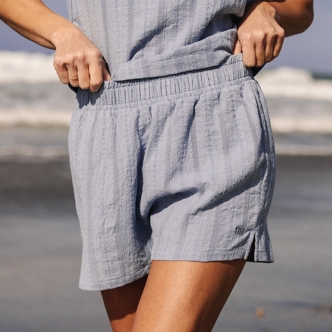 Men's Casual Cabana Shorts - Dusk Blue Quick-Dry Beach Swim Trunks for Summer Vacation & Poolside Relaxation