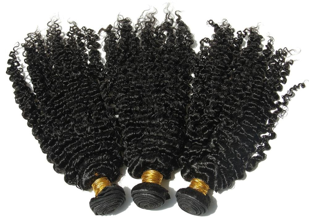 100% Brazilian Virgin Human Hair Weft Bundles - 3B/3C Kinky Curly 14