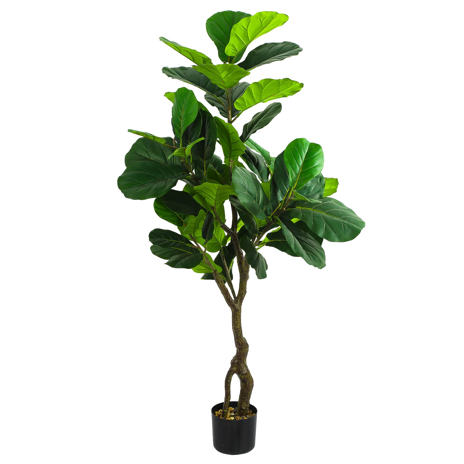 4.9FT Artificial Fiddle Leaf Fig Tree - Realistic Fake Ficus Plant for Home & Office Decor - Indoor Evergreen Houseplant for Living Room, Bedroom, or Workspace - Perfect for Adding Natural Greenery to Any Space