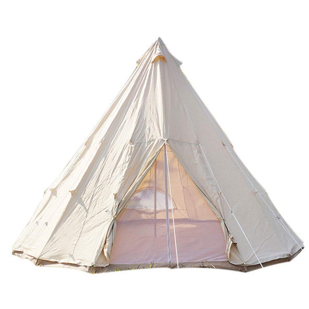 Waterproof Thickened Triangle Camping Tent - Foldable Rainproof Canvas Tipi Tent for Outdoor Adventures, Backyard BBQ, Picnics & Glamping