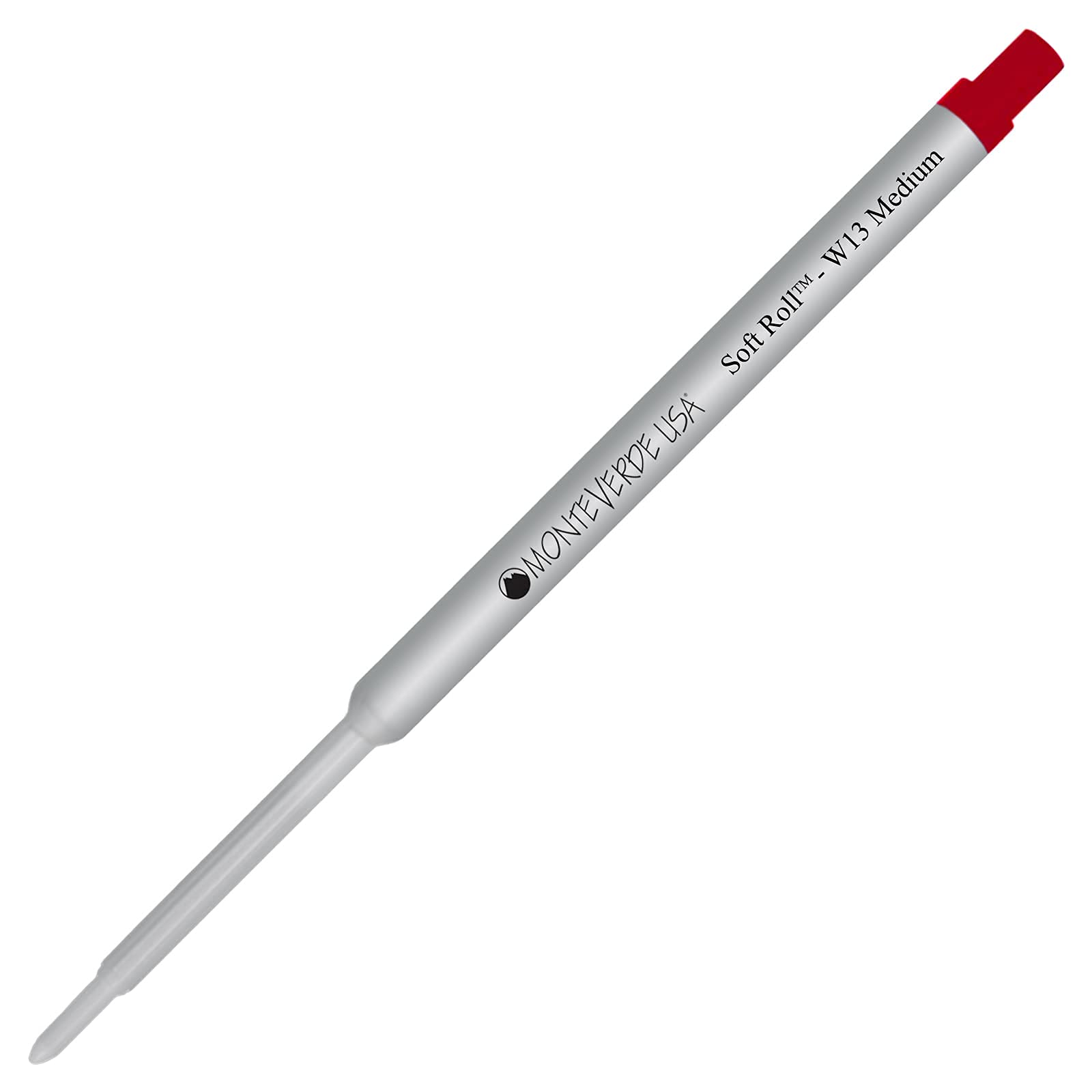 Monteverde Soft Roll Ballpoint Ink Refill W13 - 1 Pack, Red Medium Tip 0.7mm - Compatible with Waterman Style Pens | Office Supplies, Writing Essentials for Professionals & Students