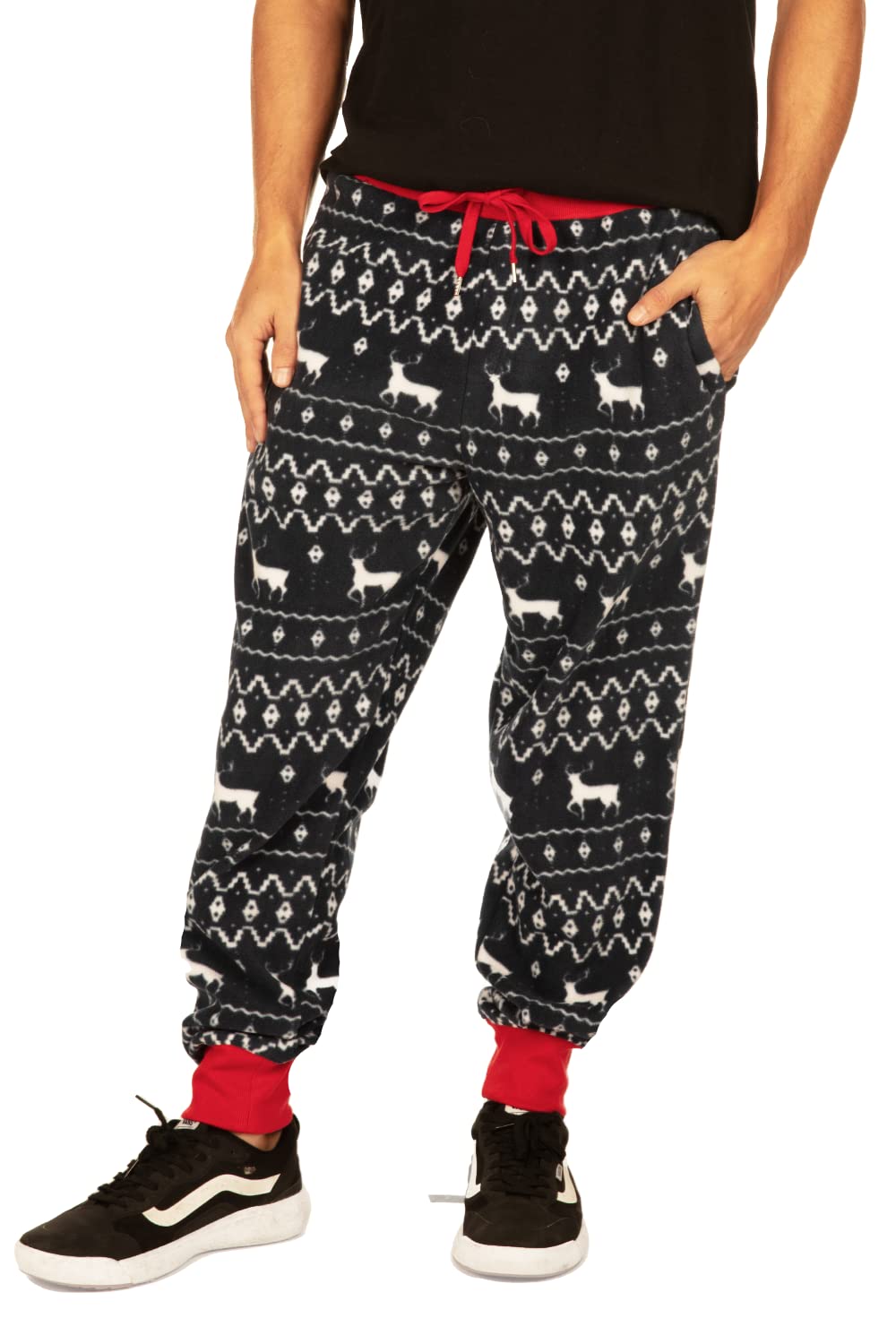 Tipsy Elves Men's Christmas Joggers - Festive Holiday Sweatpants with Classic Winter Designs | Cozy Lounge Pants for Xmas Parties & Family Gatherings