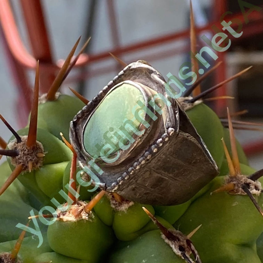 Authentic Navajo Sterling Silver Ring with Genuine Green Turquoise - Size 11 - Handmade Native American Jewelry for Women - Perfect for Boho Fashion, Western Style & Special Occasions