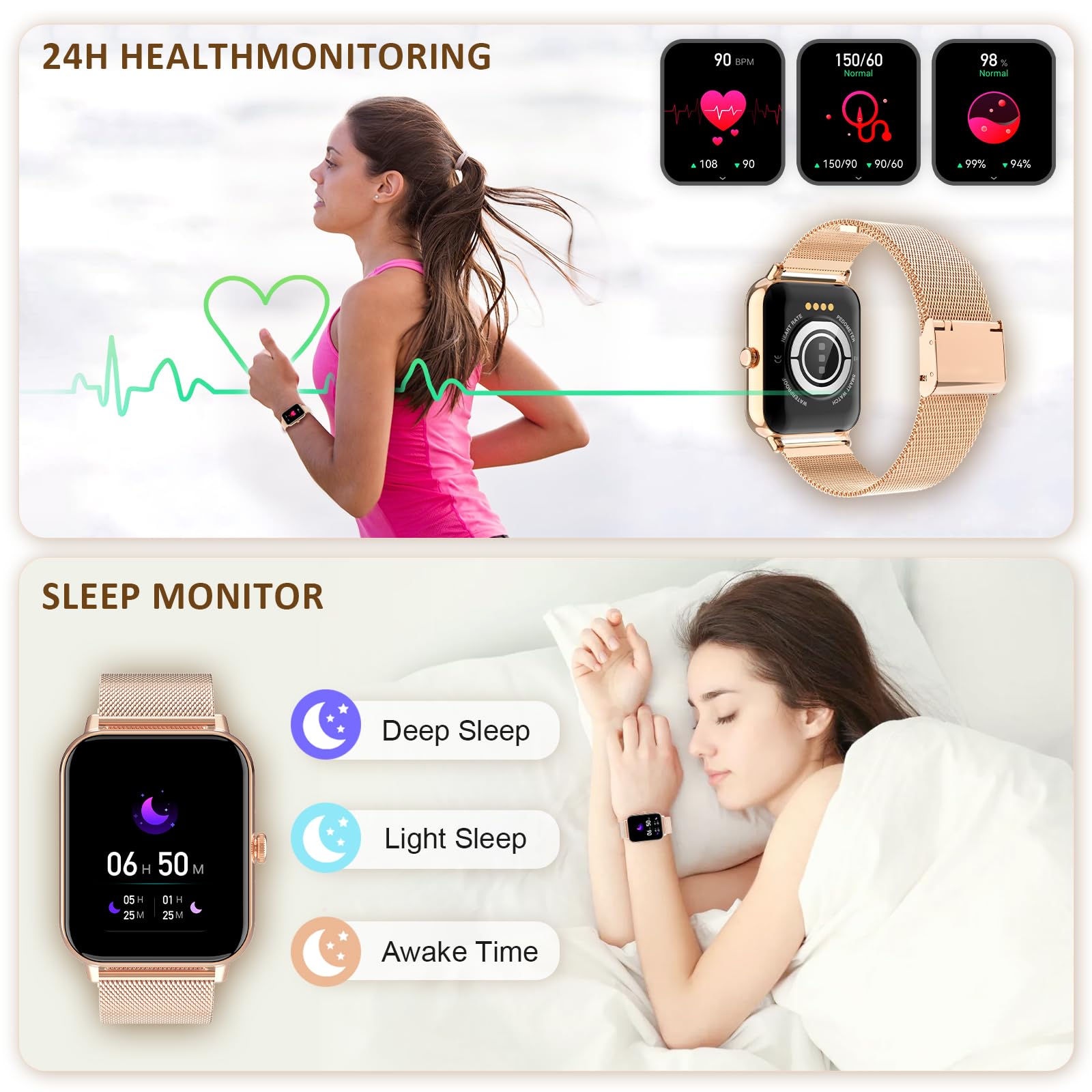 Smart Fitness Watch for Women & Men - 1.85