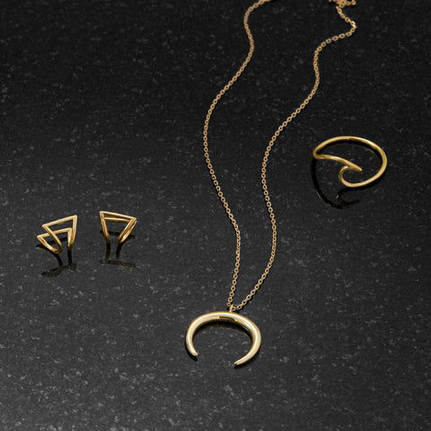 14K Gold Plated Crescent Moon Necklace for Women - Elegant Layering Jewelry for Everyday Wear & Special Occasions