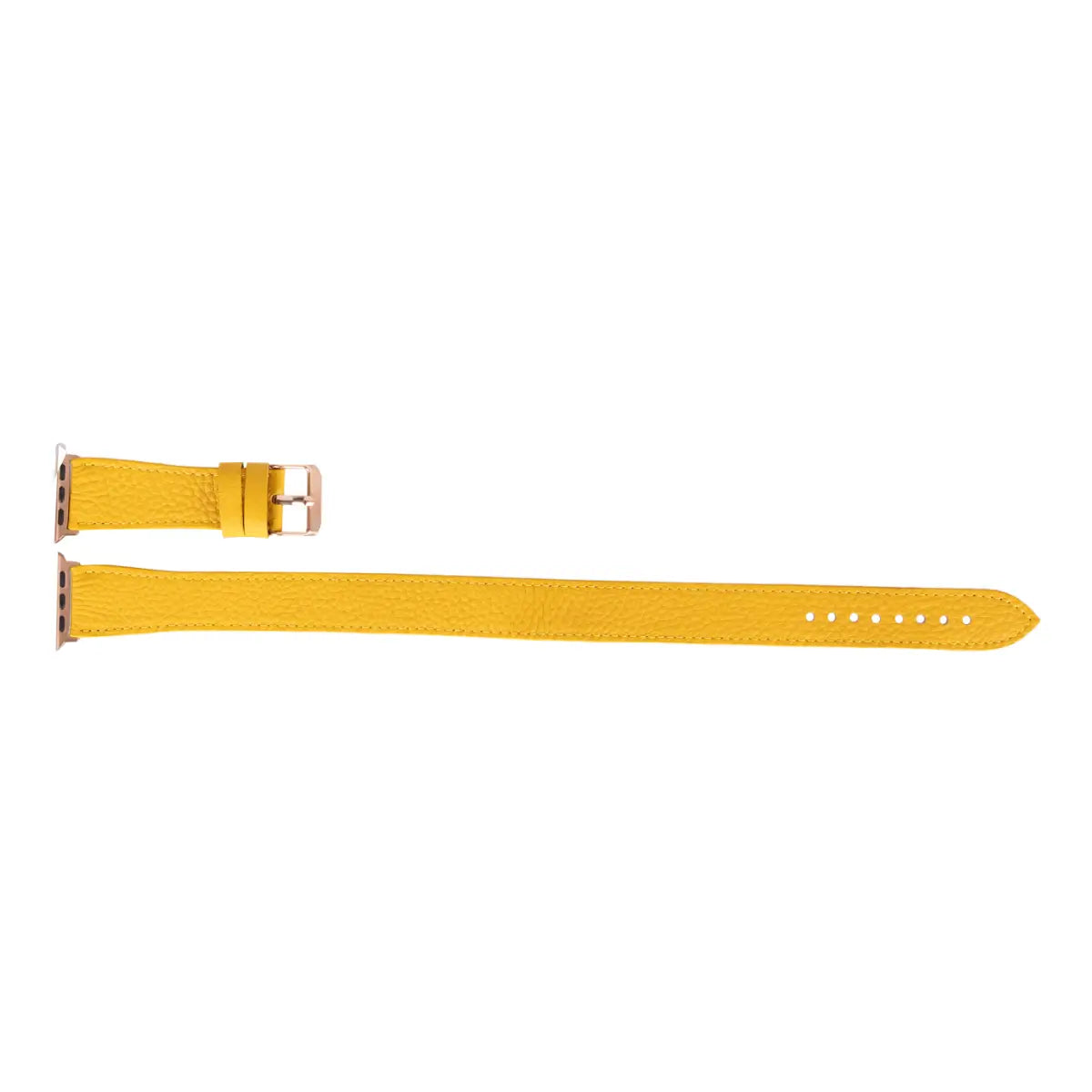 Premium Yellow Leather Double Tour Strap for Apple Watch - Stylish & Durable Replacement Band for Work, Fitness & Everyday Wear
