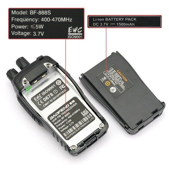 Baofeng BF 888S Two-Way Radio 6 Pack - Long Range Walkie Talkies with Rechargeable Batteries & Earpieces - Ideal for Outdoor Adventures, Construction Sites, and Emergency Communication