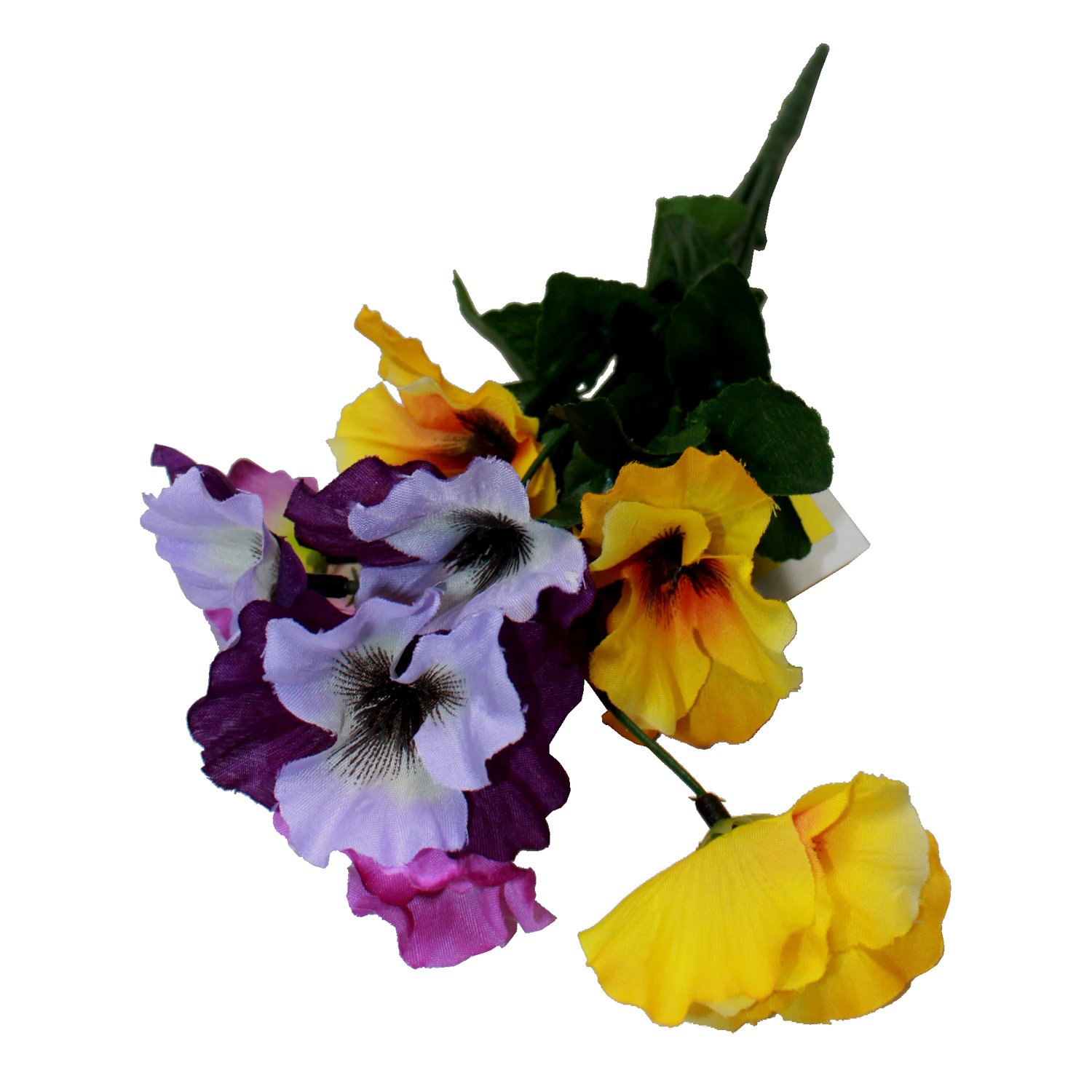 Asian Zing Purple and Yellow Faux Silk Flowers - Artificial Floral Arrangement for Home Decor, Wedding Centerpieces, and Office Desk Decorations