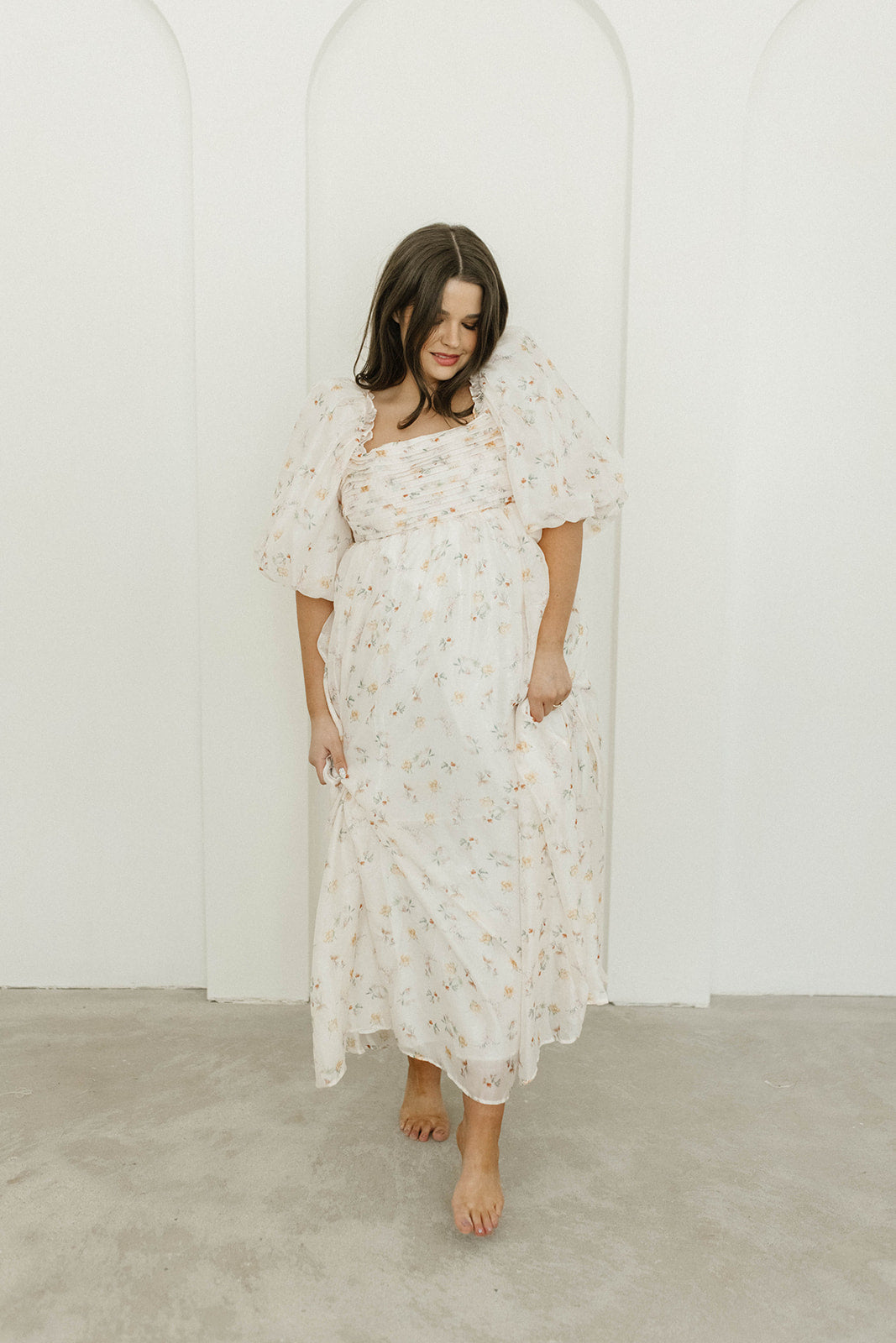Melody Maxi Dress with Pleats & Bow Detail - Yellow Rose Floral Print | Bump Friendly Maternity Dress | Inclusive Sizing S-3XL | Perfect for Weddings, Baby Showers & Summer Vacations
