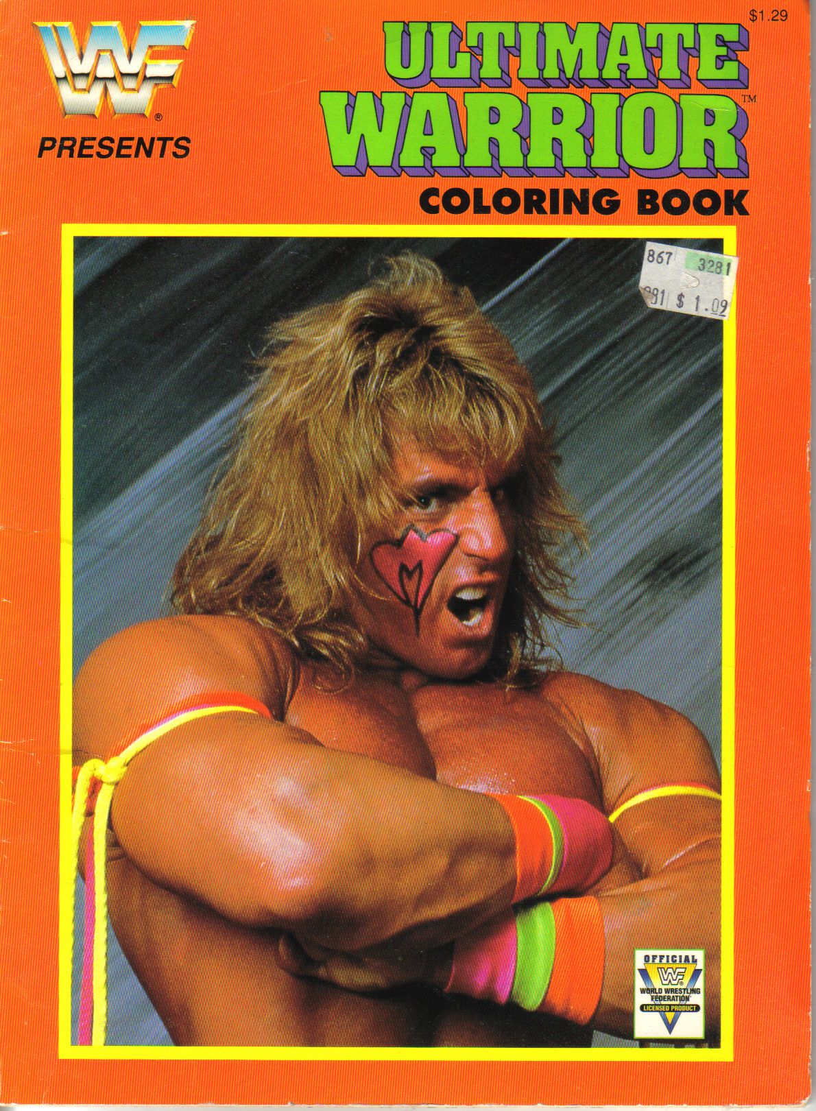 1991 WWF Ultimate Warrior Coloring Book - Vintage Wrestling Collectible for Kids & Adults | Perfect for Gifts, Parties & Relaxation