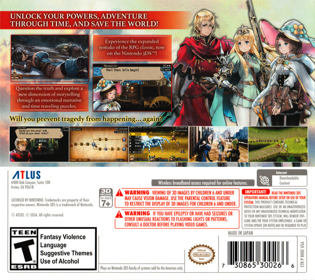 Radiant Historia: Perfect Chronology - Nintendo 3DS JRPG Time-Travel Adventure Game | Perfect for Anime Fans & RPG Lovers