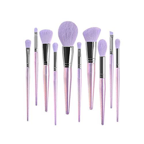 Professional 10-Piece Makeup Brush Set - Foundation, Powder, Blush & Beauty Tools | Vegan Fiber Bristles for Flawless Makeup Application | Perfect for Daily Use, Travel & Professional Makeup Artists