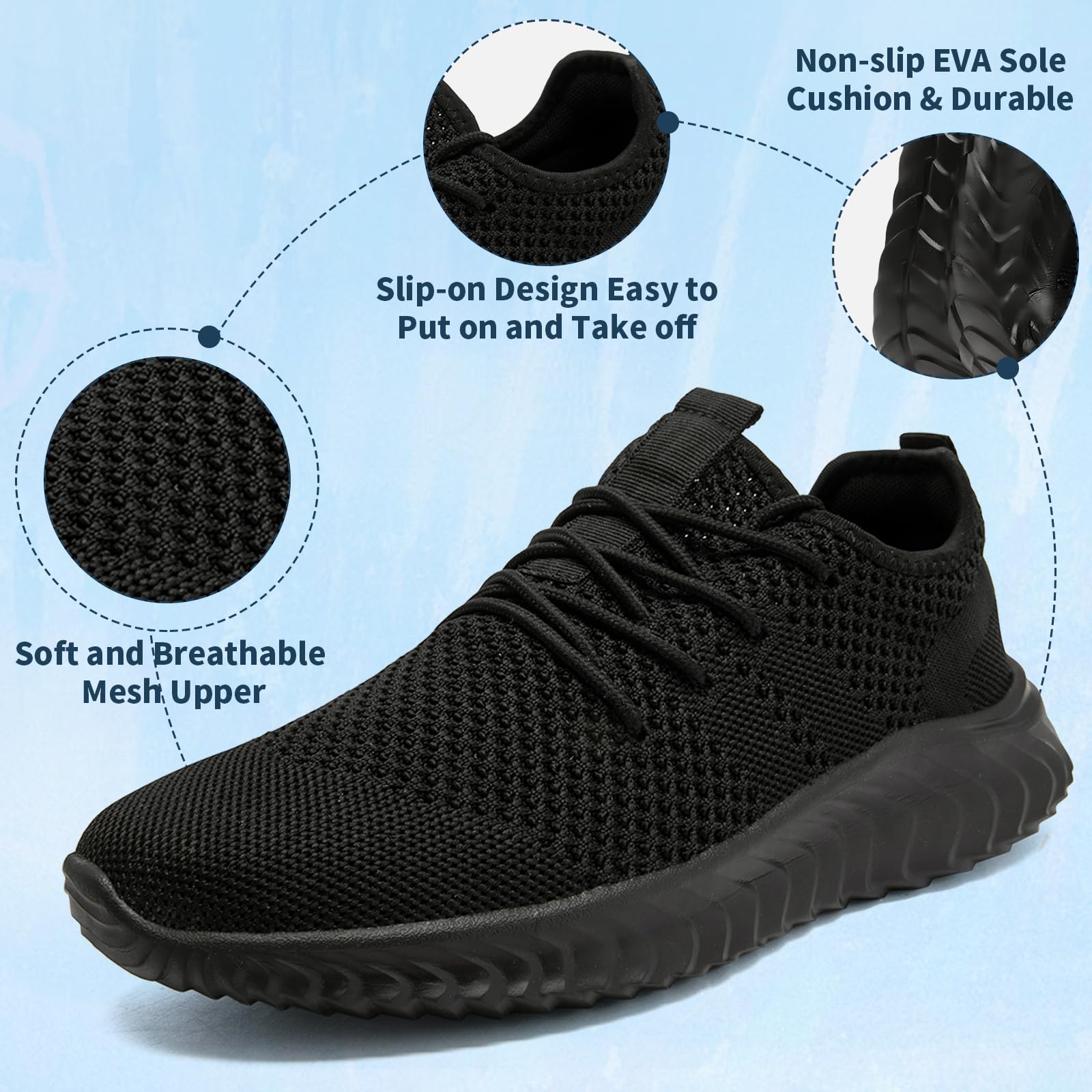 Women's Lightweight Breathable Tennis Shoes - Non-Slip Running Sneakers for Gym, Walking & Workout | Slip-On Athletic Shoes for Women | Perfect for Jogging, Training & Casual Wear