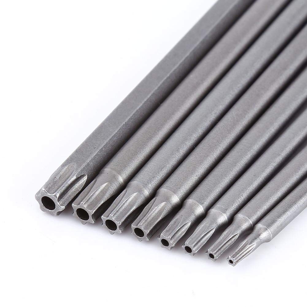 8-Piece Star Head Screwdriver Bits Set - S2 Steel Magnetic (T8 T10 T15 T20 T25 T27 T30 T40) - 150mm Professional Screwdriver Bits for Electronics, Furniture & Automotive Repairs