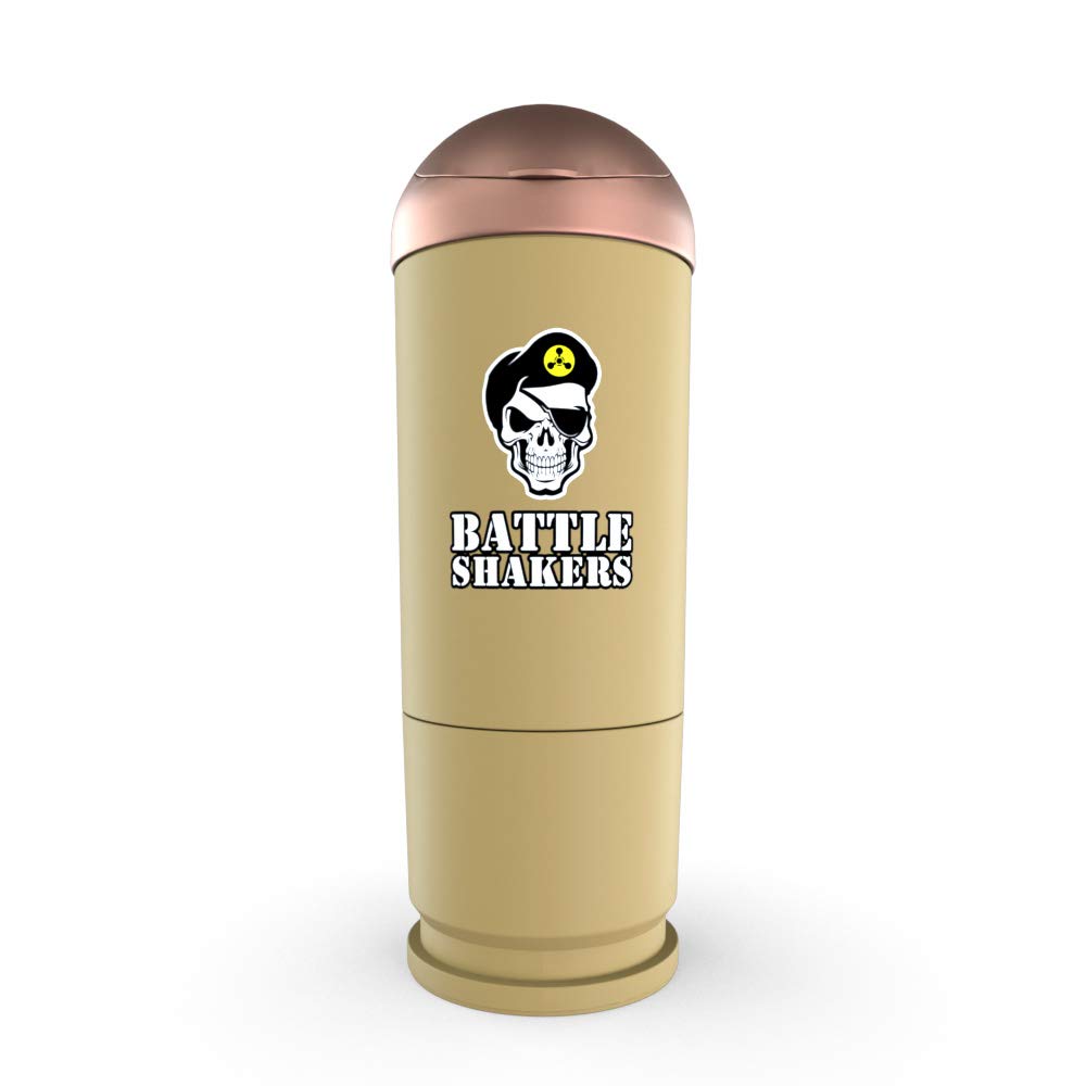 Battle Shakers Bullet Shaker Cup - 20oz Military Themed Protein Shaker Bottle | Leak-Proof Design with Storage Compartment | Perfect for Protein Powder, Pre-Workout & Supplements | Gym, Fitness & Outdoor Use | Durable & Dishwasher Safe