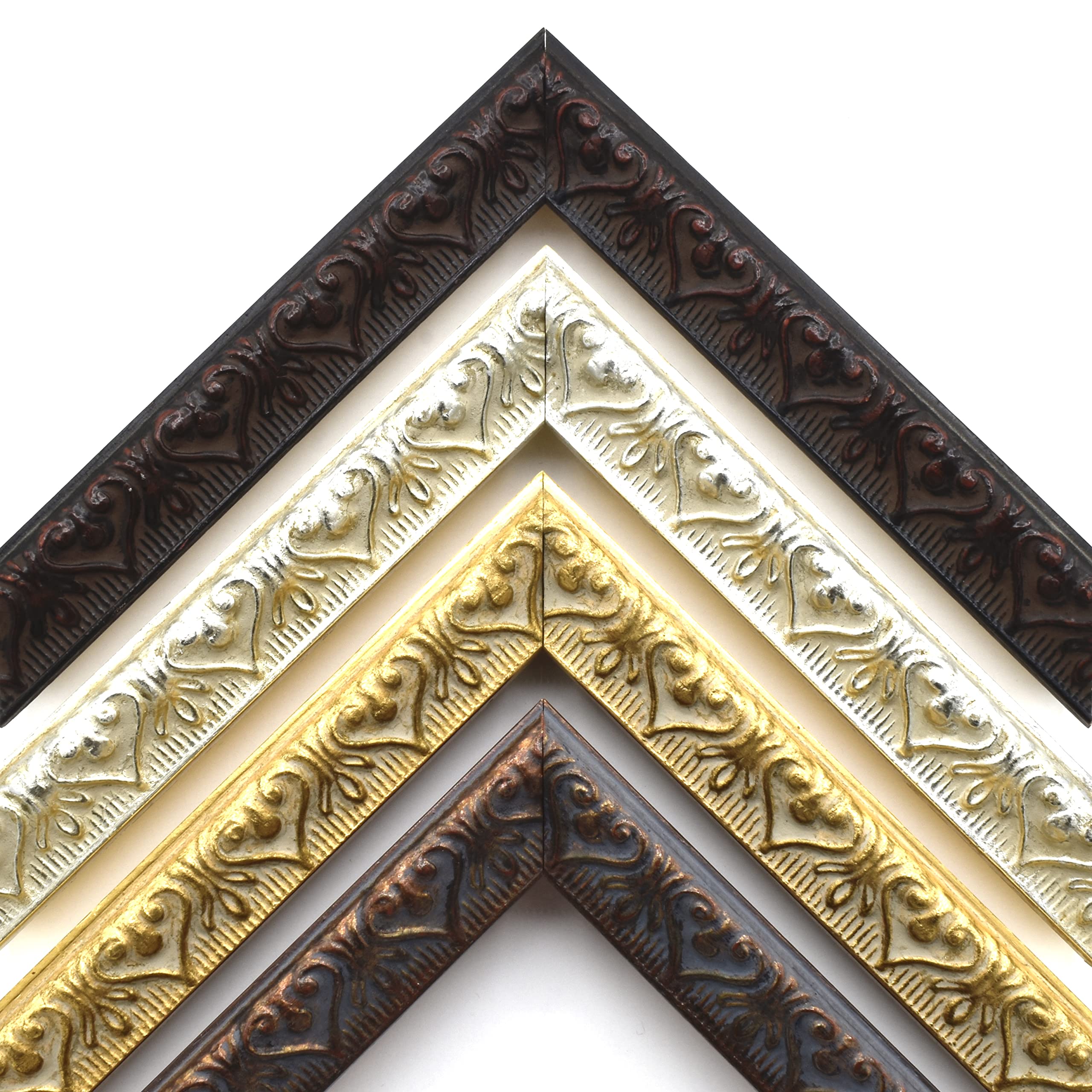 Handcrafted Solid Wood Ornate Decorative Wall Frames - Personalized A4 Photo Frames (8.25 x 11.75 Inches) with Premium Acrylic Cover in Elegant Copper Finish - Perfect for Home Decor, Wedding Photos, and Art Display