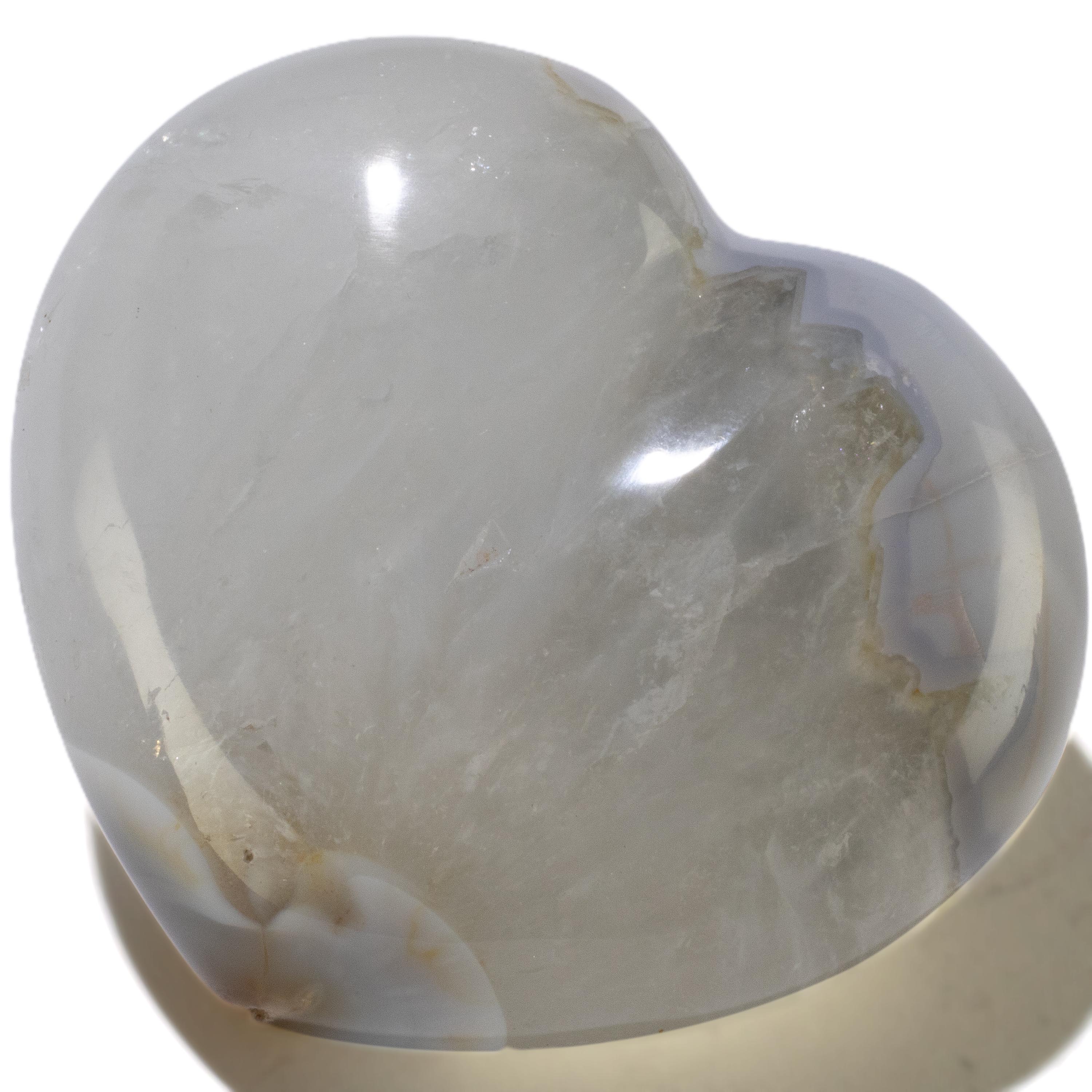 Natural Agate Heart Carving - 3 Inch Handmade Gemstone Gift for Love & Healing (175g) - Perfect for Valentine's Day, Meditation & Home Decor