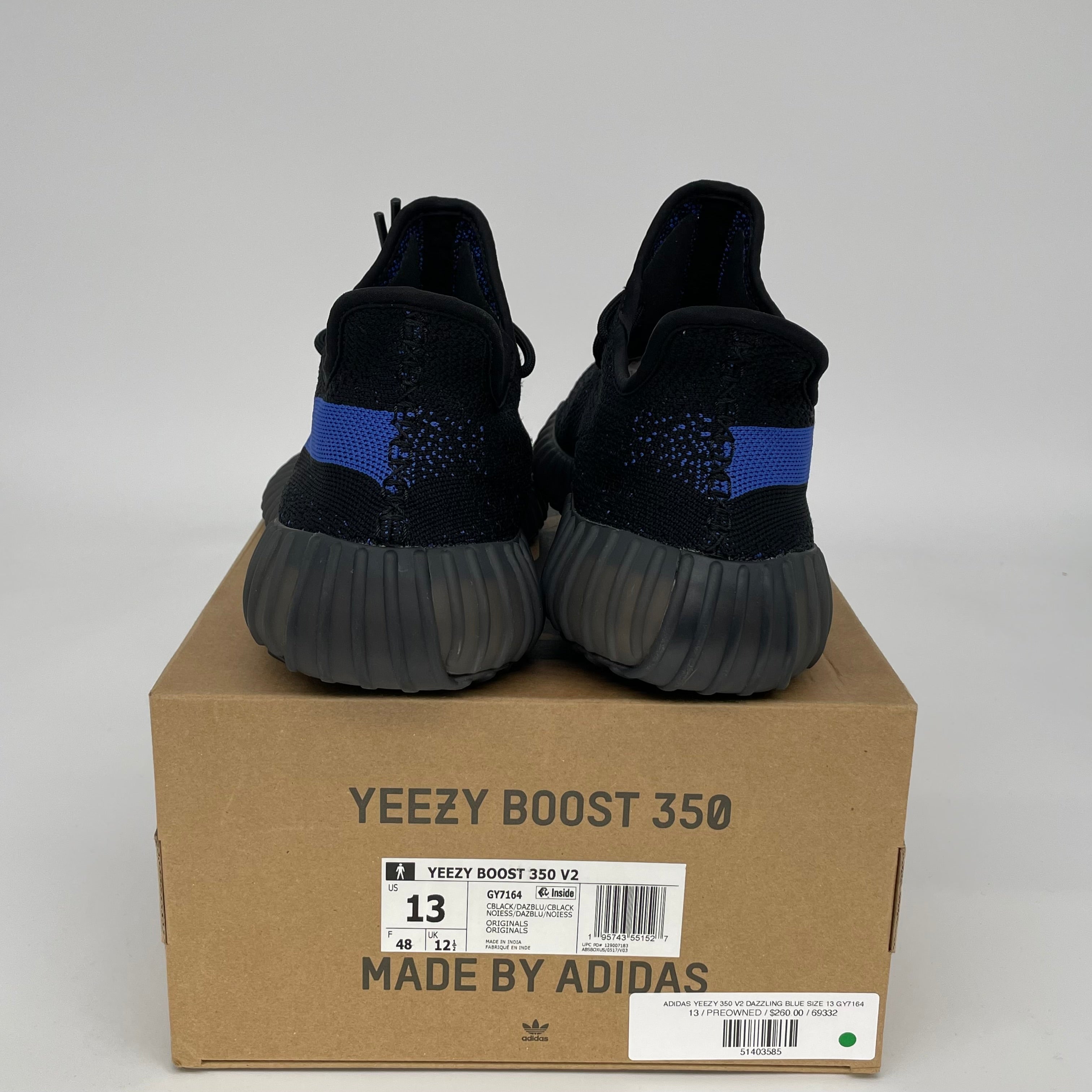 Adidas Yeezy Boost 350 V2 Dazzling Blue Men's Running Shoes - Size 13 (GY7164) | Comfortable Sneakers for Gym, Jogging & Casual Wear
