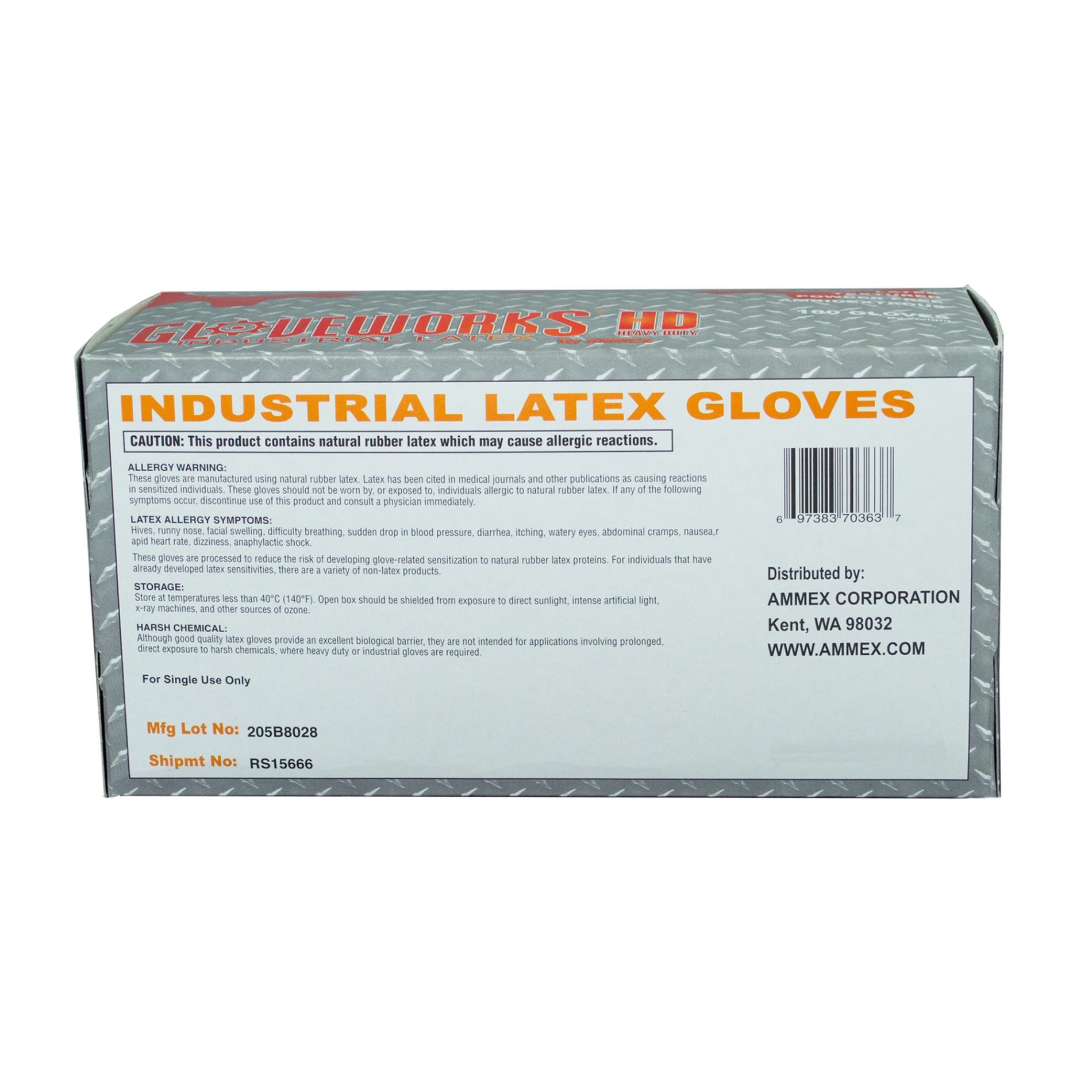 GLOVEWORKS HD Industrial Ivory Latex Gloves - Case of 1000, 8 Mil Thick, Small Size, Powder Free & Textured Disposable Gloves for Cleaning, Food Handling & Medical Use - ILHD42100