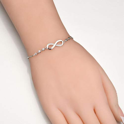2pcs Infinity Symbol Charm Bracelet - Adjustable Stainless Steel Jewelry for Women, Friendship Gift for Her, Perfect for Valentine's Day, Anniversary & Everyday Wear