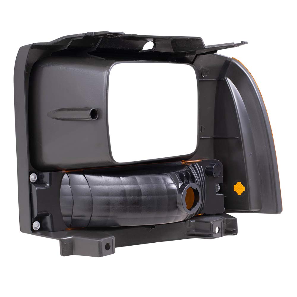 2005-2007 Ford F250 F350 F450 Super Duty Black Front Marker Lights - Replacement Driver & Passenger Side Park Signal Lamps with Black Bezels | Perfect for Off-Roading, Night Driving & Truck Customization