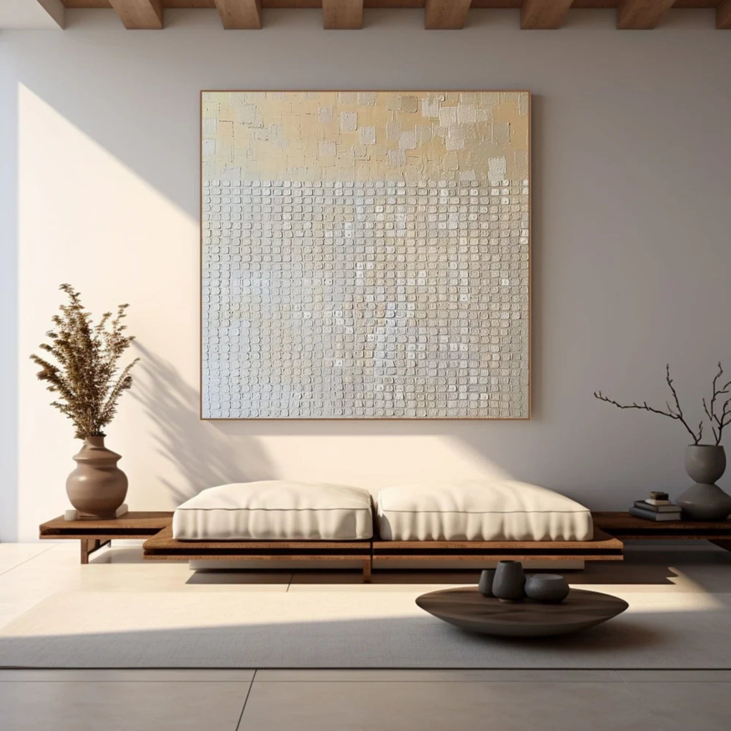 Abstract Beige & Brown Wall Art Print #BB120 - Modern Home Decor for Living Room, Bedroom & Office