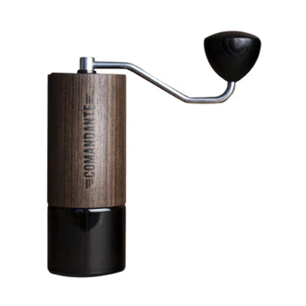 Comandante Premium Coffee Grinder - Hand Crank Manual Burr Mill for Espresso, French Press & Pour Over - Glass Jar & Chocolate Fineline Design - Perfect for Home, Office & Travel Brewing