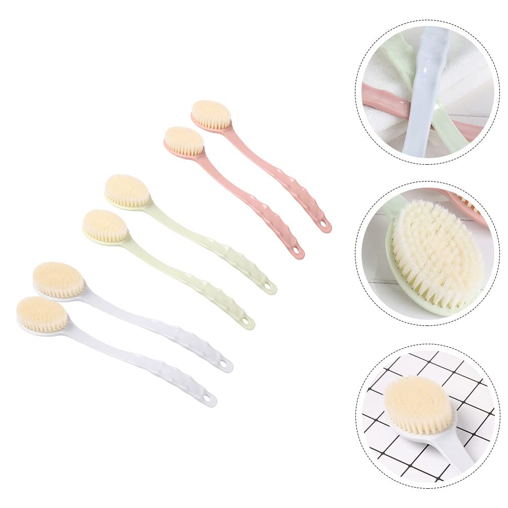 6 Pcs Long-handle Cleaning Brushes for Home & Massage Use