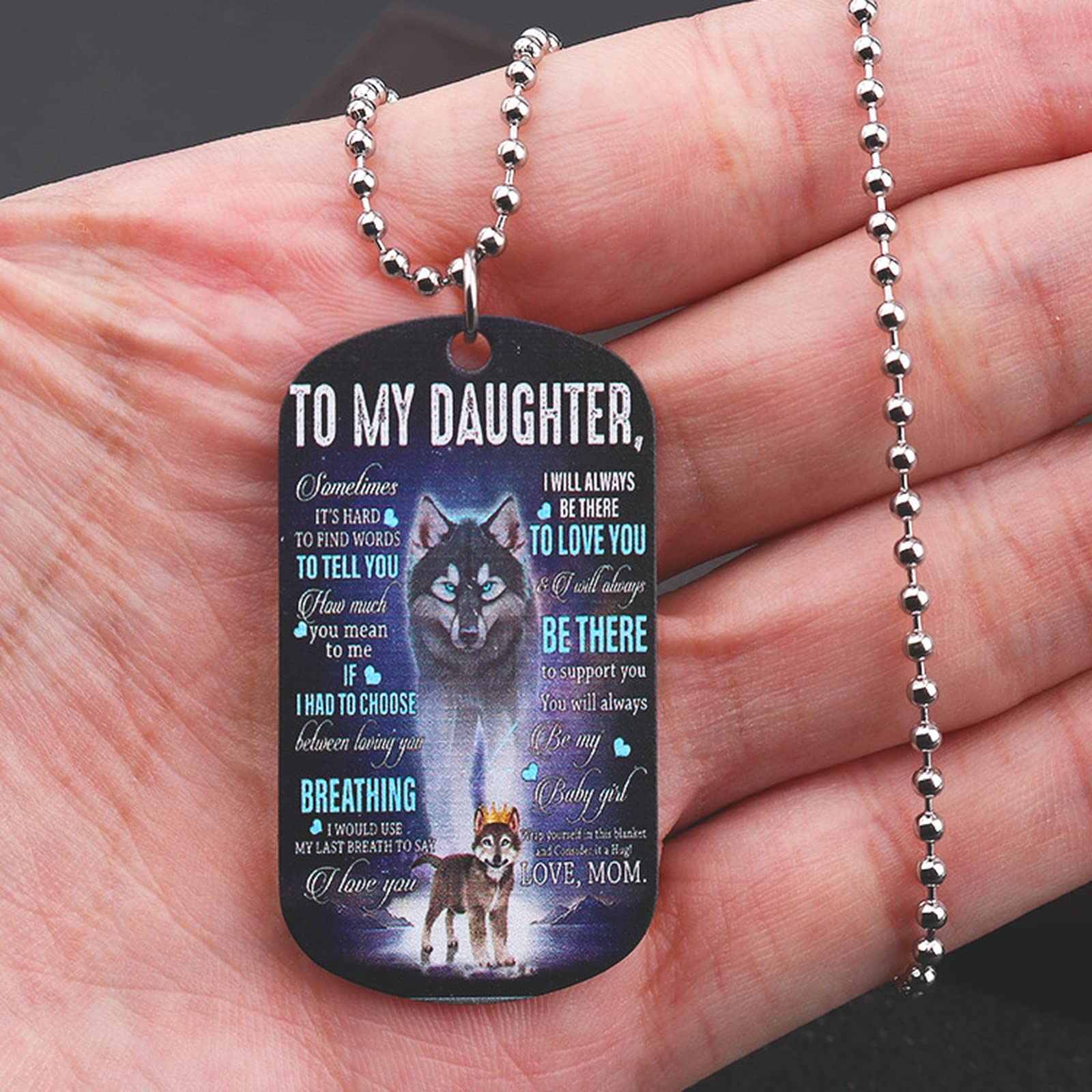 My Daughter Keychain & Necklace Jewelry Set - Inspirational Gift from Mom for Birthday, Graduation - I Love You Daughter Keepsake for Special Occasions | Perfect for Mother-Daughter Bonding & Heartfelt Moments