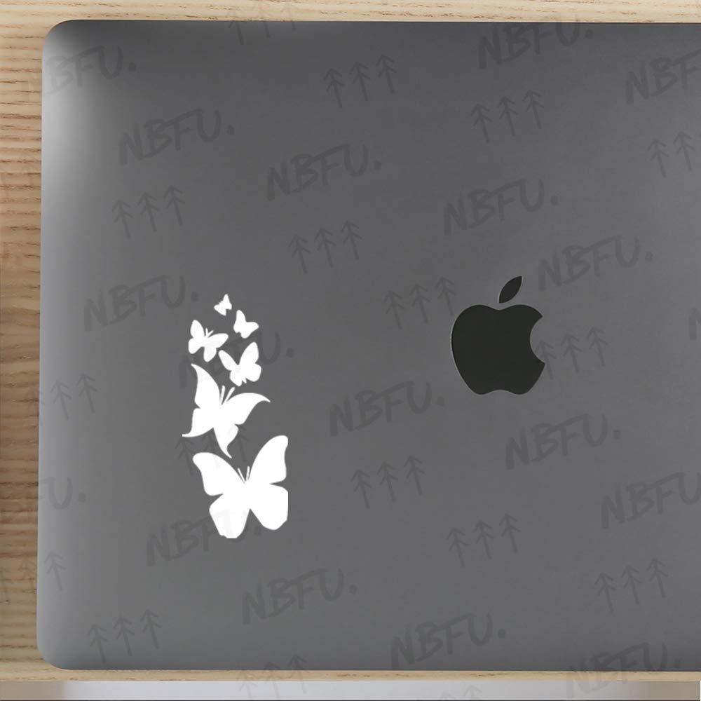 Premium Waterproof Vinyl Butterfly Decal Stickers (Set of 2, White) - Durable Laptop, Phone, Helmet, Car Window, Mug & Wall Decor for Home, Office, School & Outdoor Use