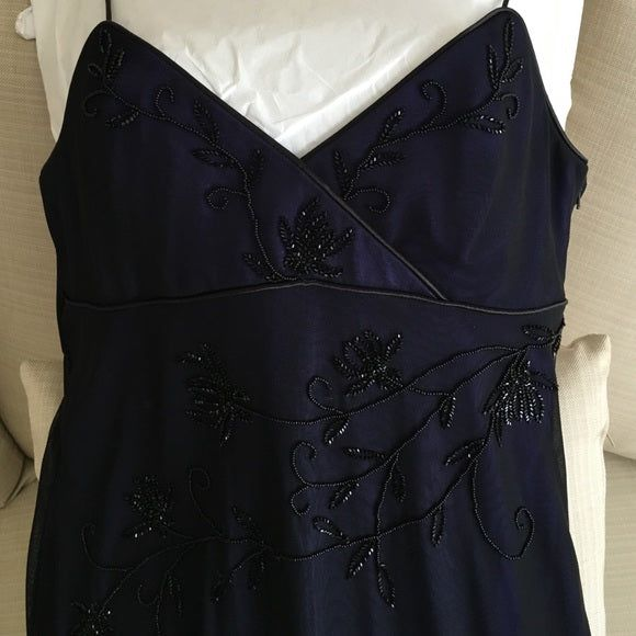 Elegant A-Line Beaded Prom Dress with Straps - Navy Blue Evening Gown J6107 for Homecoming, Formal Dances & Special Occasions