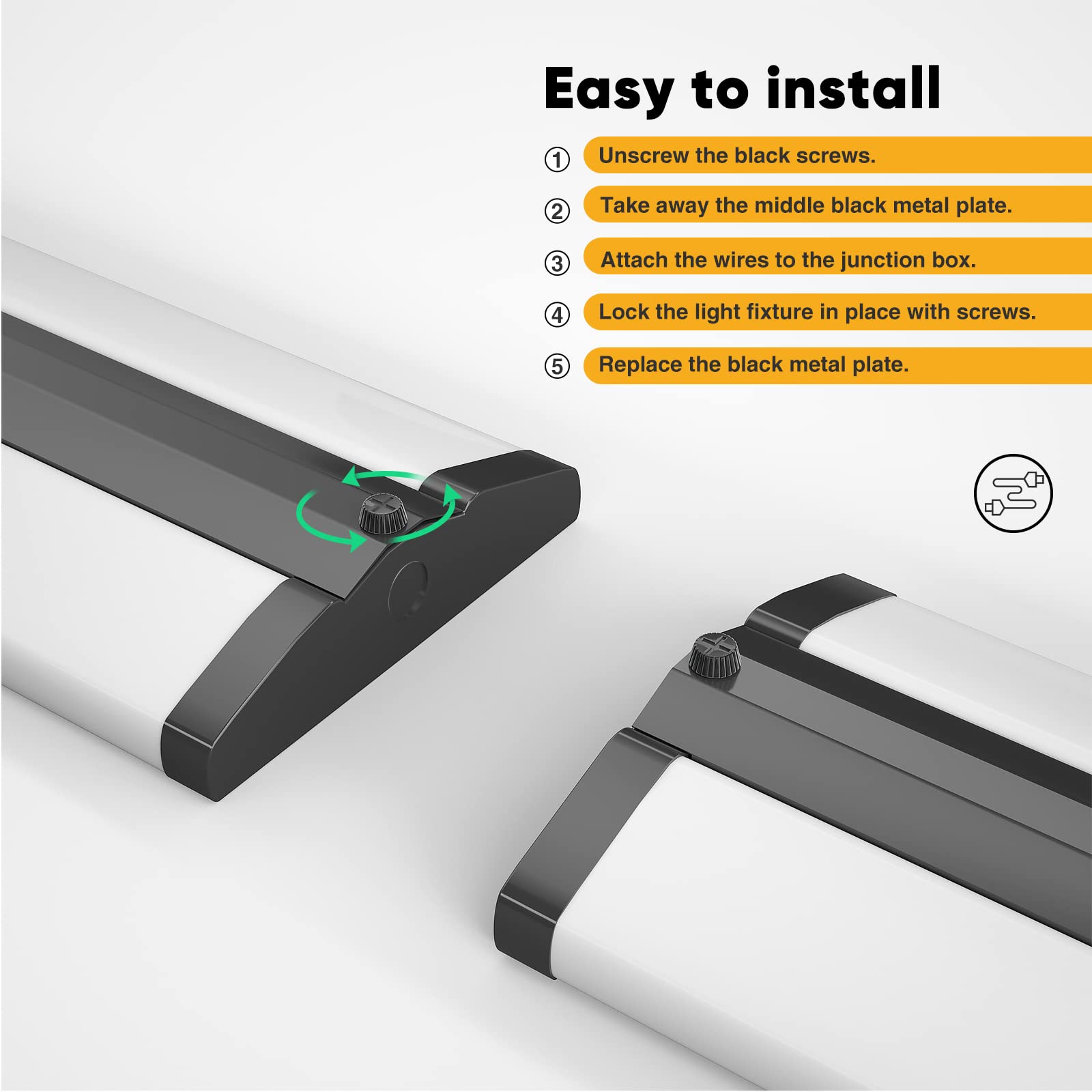 FaithSail 8FT LED Shop Light - 110W Ultra Slim Wraparound Strip Lights (12600 Lumens, 5000K Daylight White) - Energy Efficient LED Garage Lighting & Fluorescent Replacement - Perfect for Office, Workshop, Warehouse & Industrial Use - 2 Pack