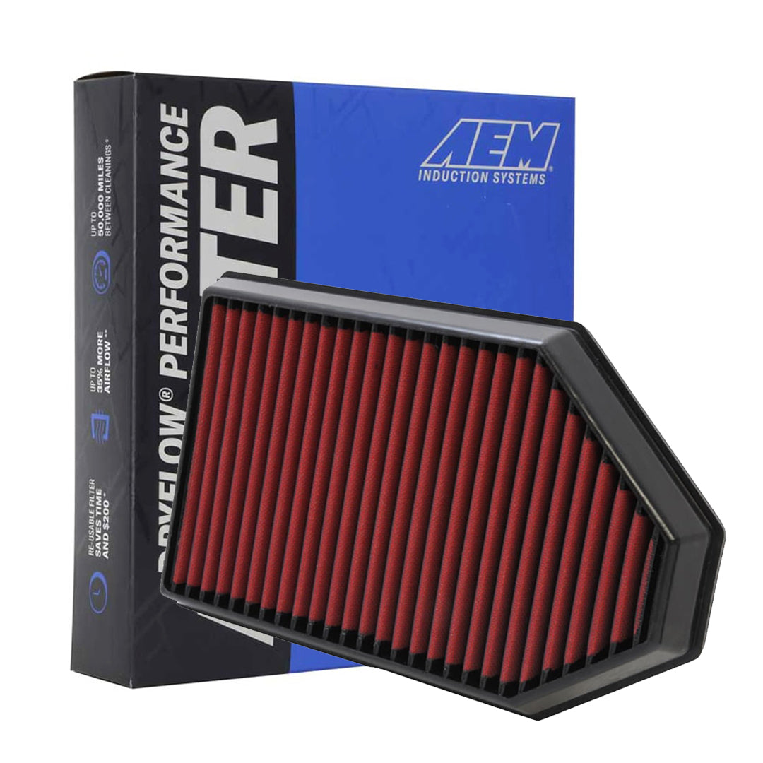 AEM Dryflow Washable Air Filter 28-20460 - High-Performance Reusable Air Filter for Cars, Trucks & SUVs - Perfect for Off-Roading & Daily Driving