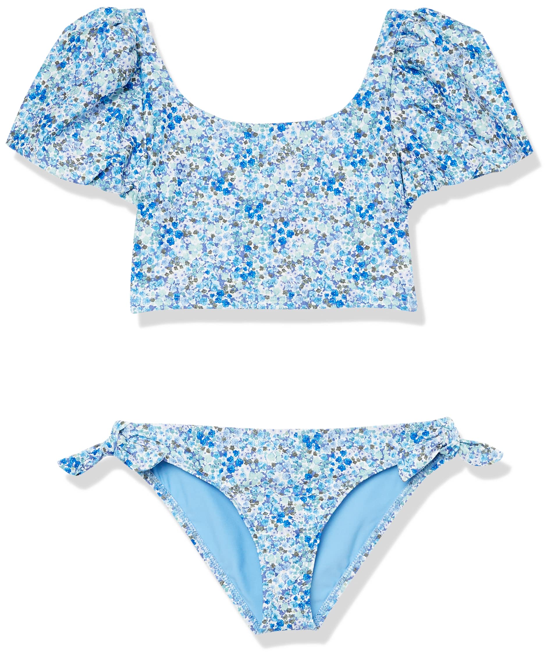 Splendid Men's Flora Longline Puff Sleeve Bra & Side Tie Pant Set - Perfect for Yoga, Lounge, and Relaxation