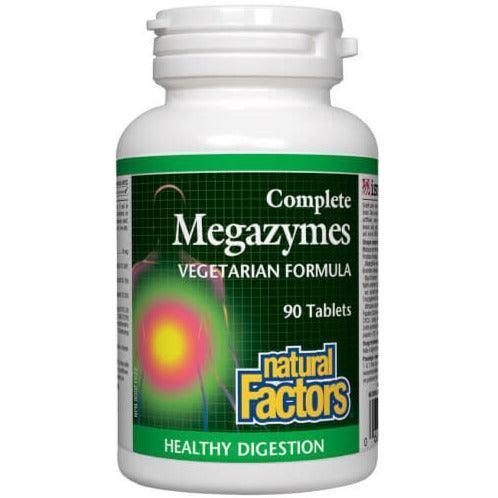 Natural Factors Complete Megazymes Digestive Enzymes Supplement - 90 Tablets for Gut Health & Nutrient Absorption | Supports Digestion After Meals & Heavy Foods