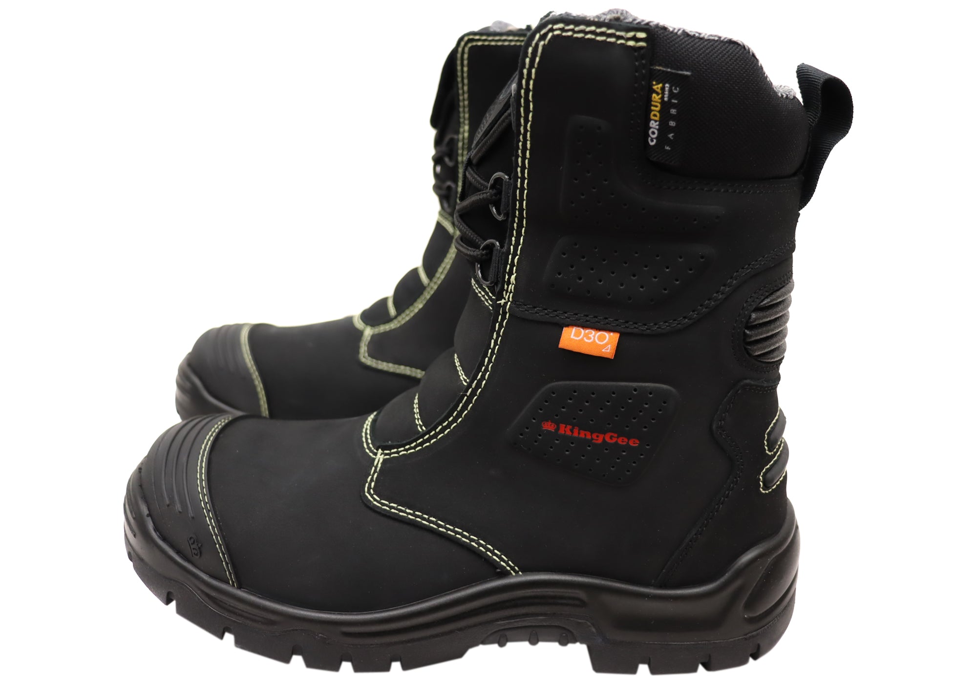KingGee Men's Bennu Steel Toe Safety Work Boots with Scuff Cap - Durable & Comfortable for Construction, Warehouse & Industrial Work