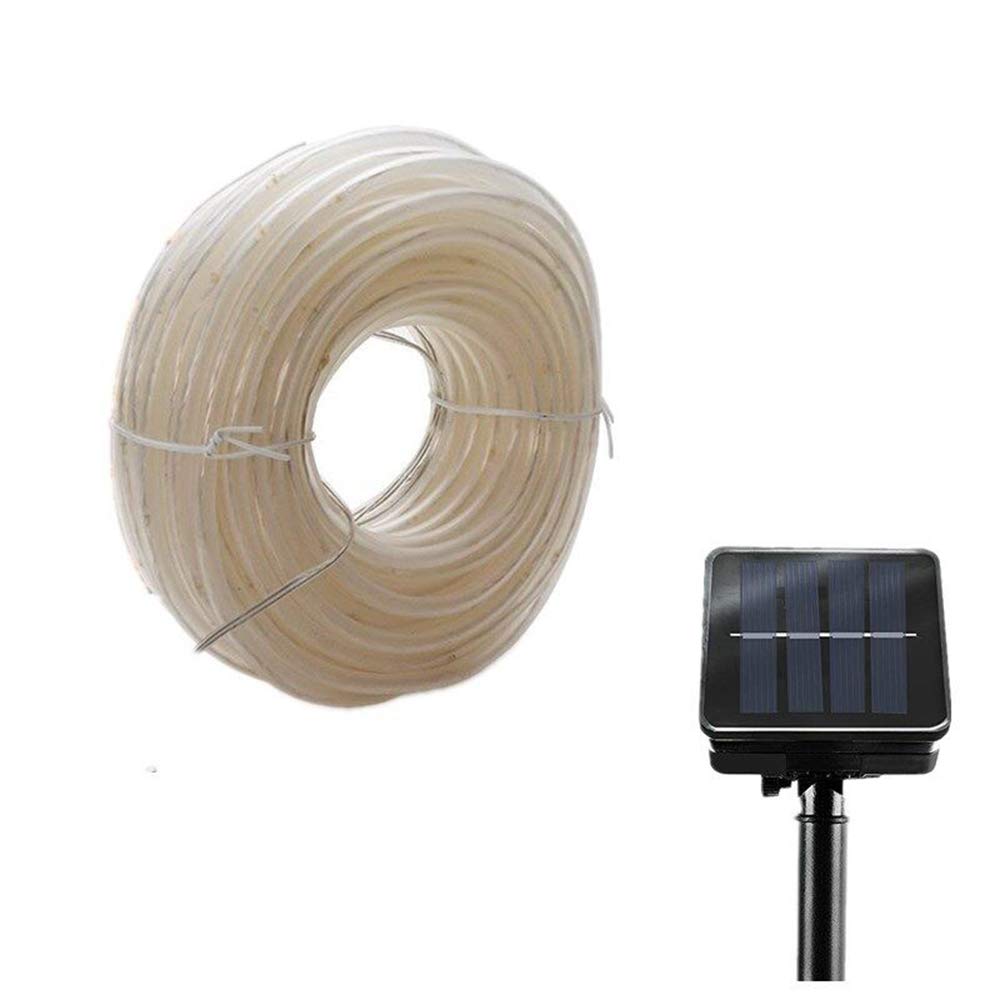 XUNATA 23FT Solar String Lights Outdoor Waterproof - 50 LED Solar Rope Lights with 8 Lighting Modes, Copper Wire Fairy Lights for Garden, Patio, Yard, Party Decoration (White) - Perfect for Backyard, Wedding, Christmas & Outdoor Decor