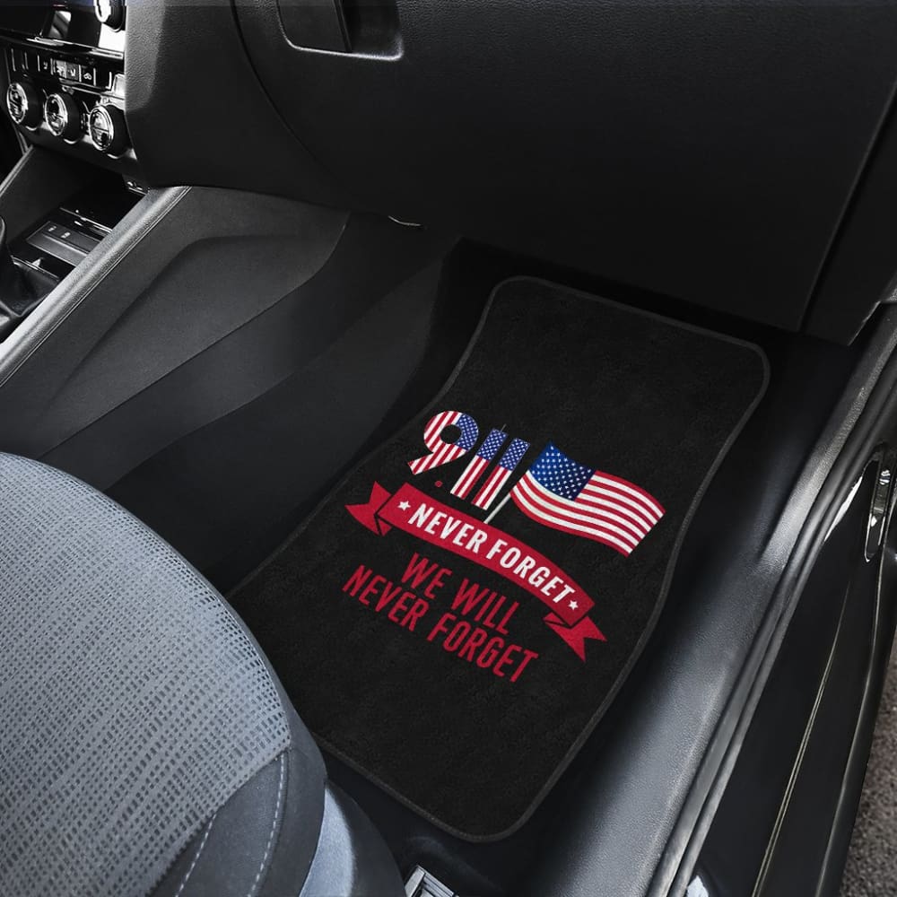 09.11 Never Forget Car Floor Mats - Patriotic American Flag Design - Perfect Gift for Memorial Day, Veterans Day & 4th of July - Durable Custom Car Mats for Trucks, SUVs & Vehicles